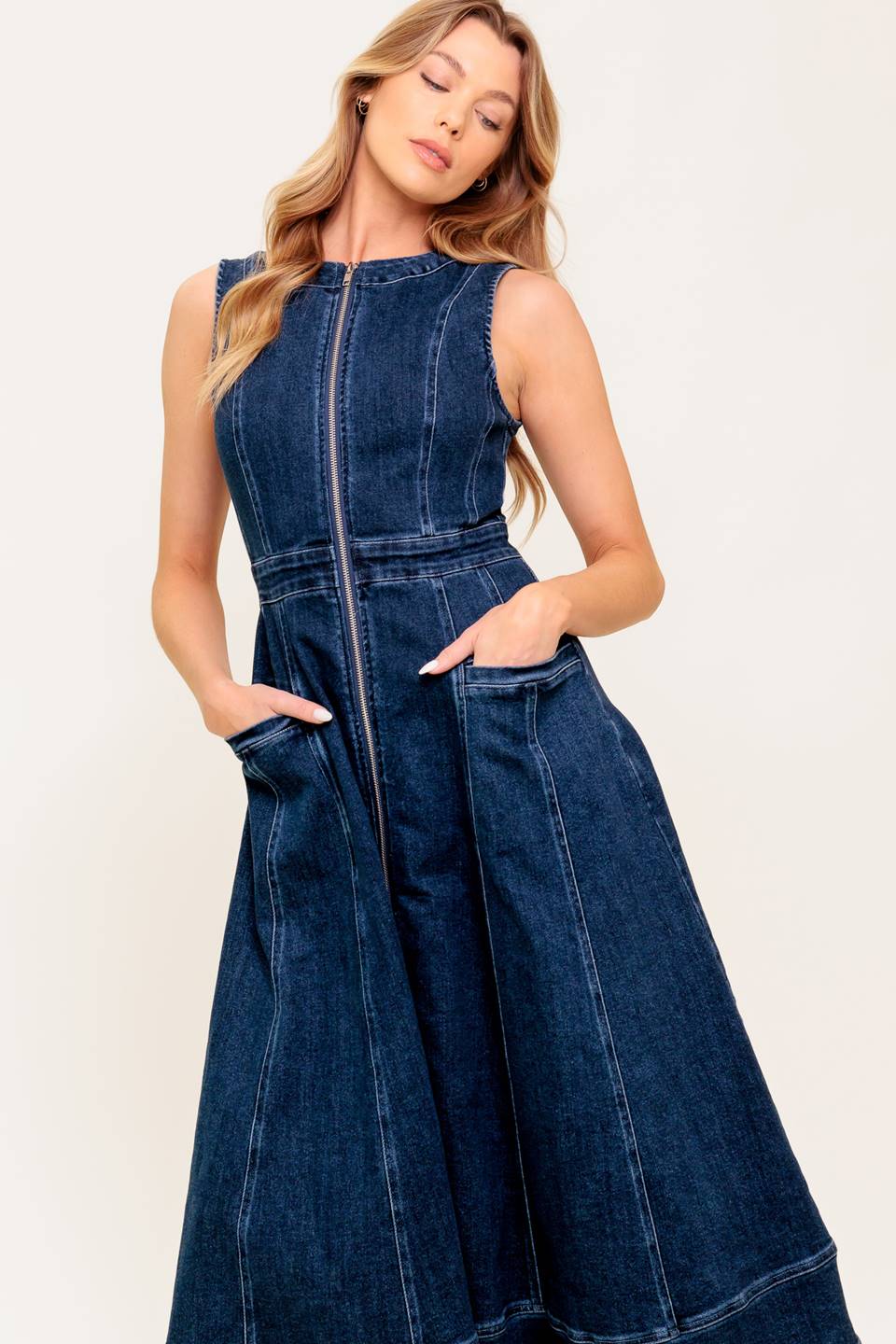 RAW BEAUTY DENIM MIDI DRESS - Image 5