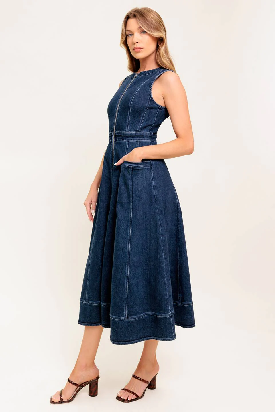RAW BEAUTY DENIM MIDI DRESS - Image 7