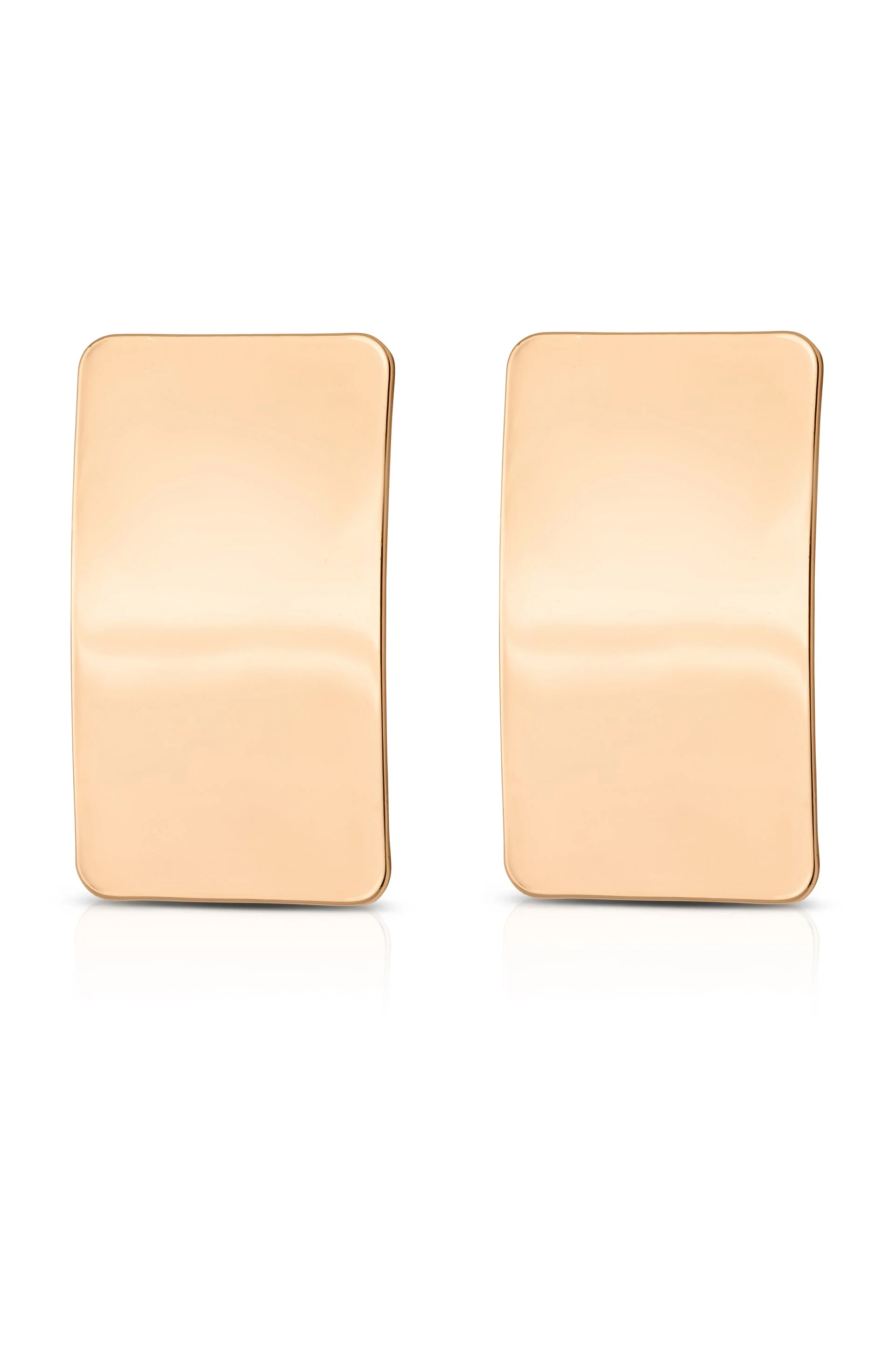 Rectangle Metal Stud Earrings - Image 3