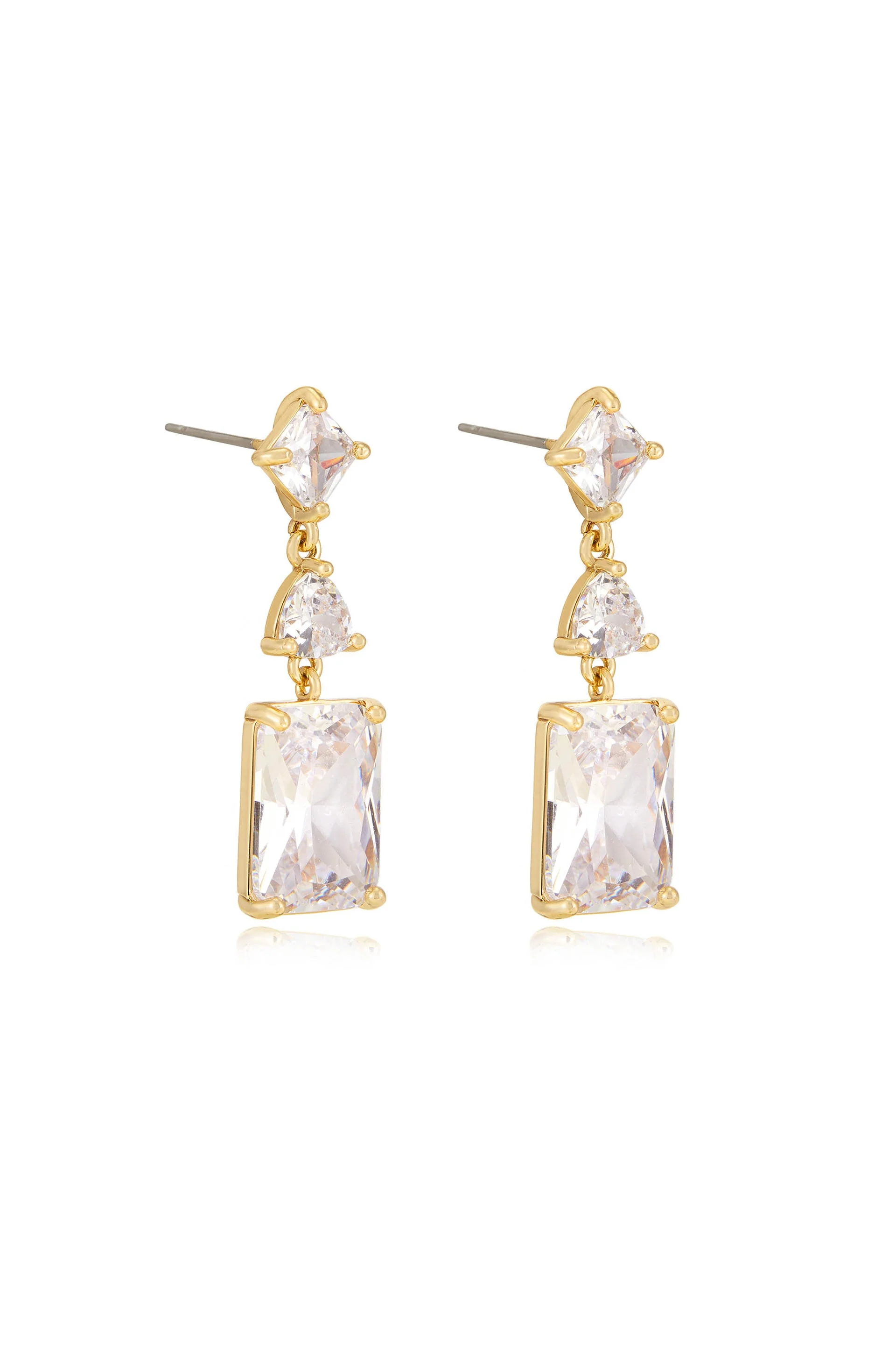 Reflective Crystal Dangle Earrings - Image 3