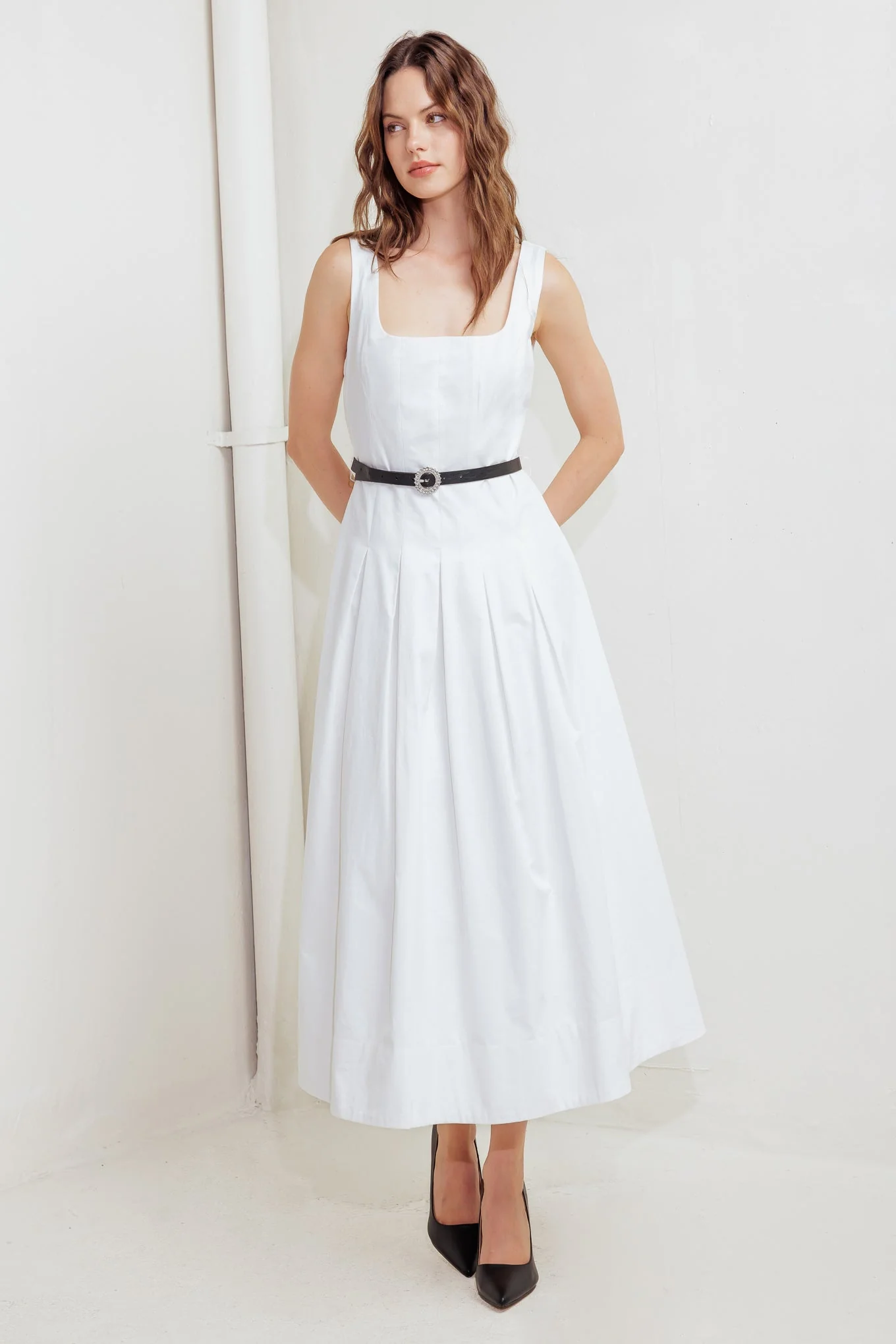 REVERIE WHITE MIDI DRESS - Image 7