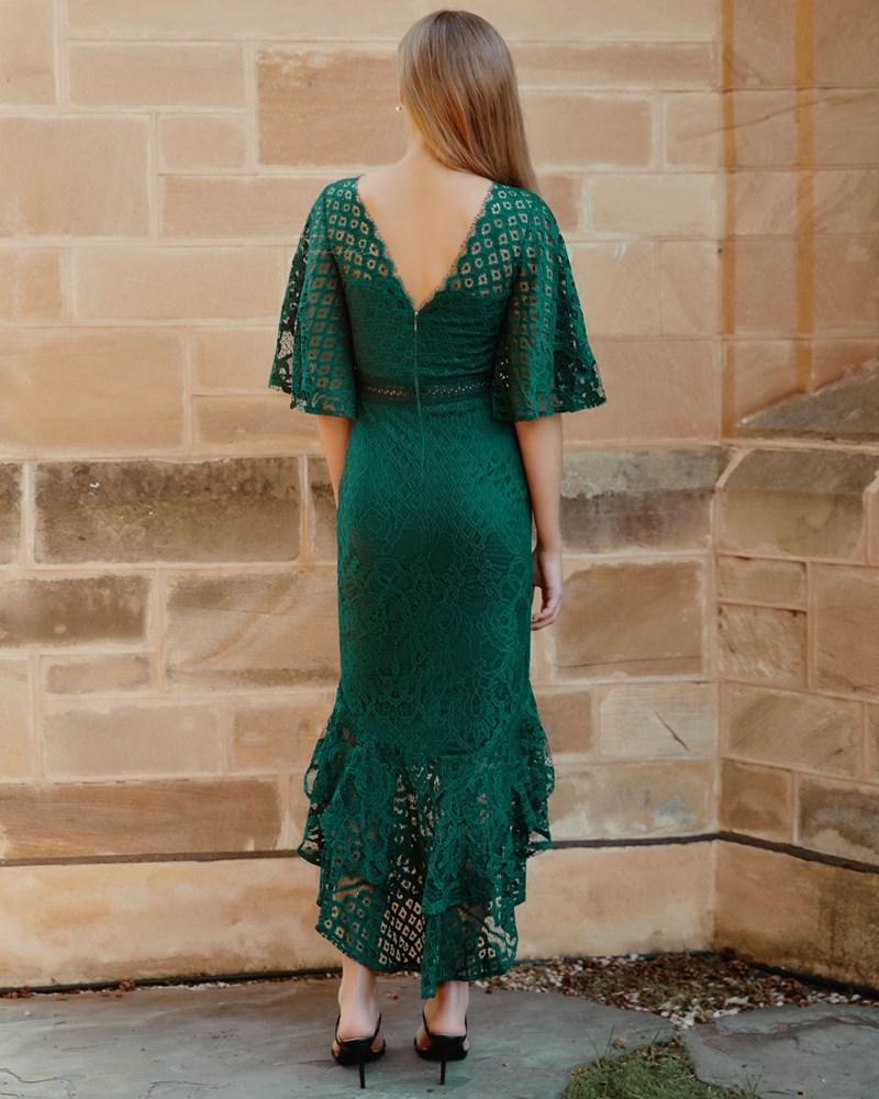 Reyna Dress - Emerald - Image 4