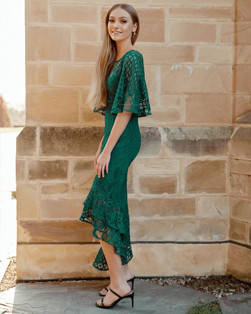 Reyna Dress - Emerald - Image 5