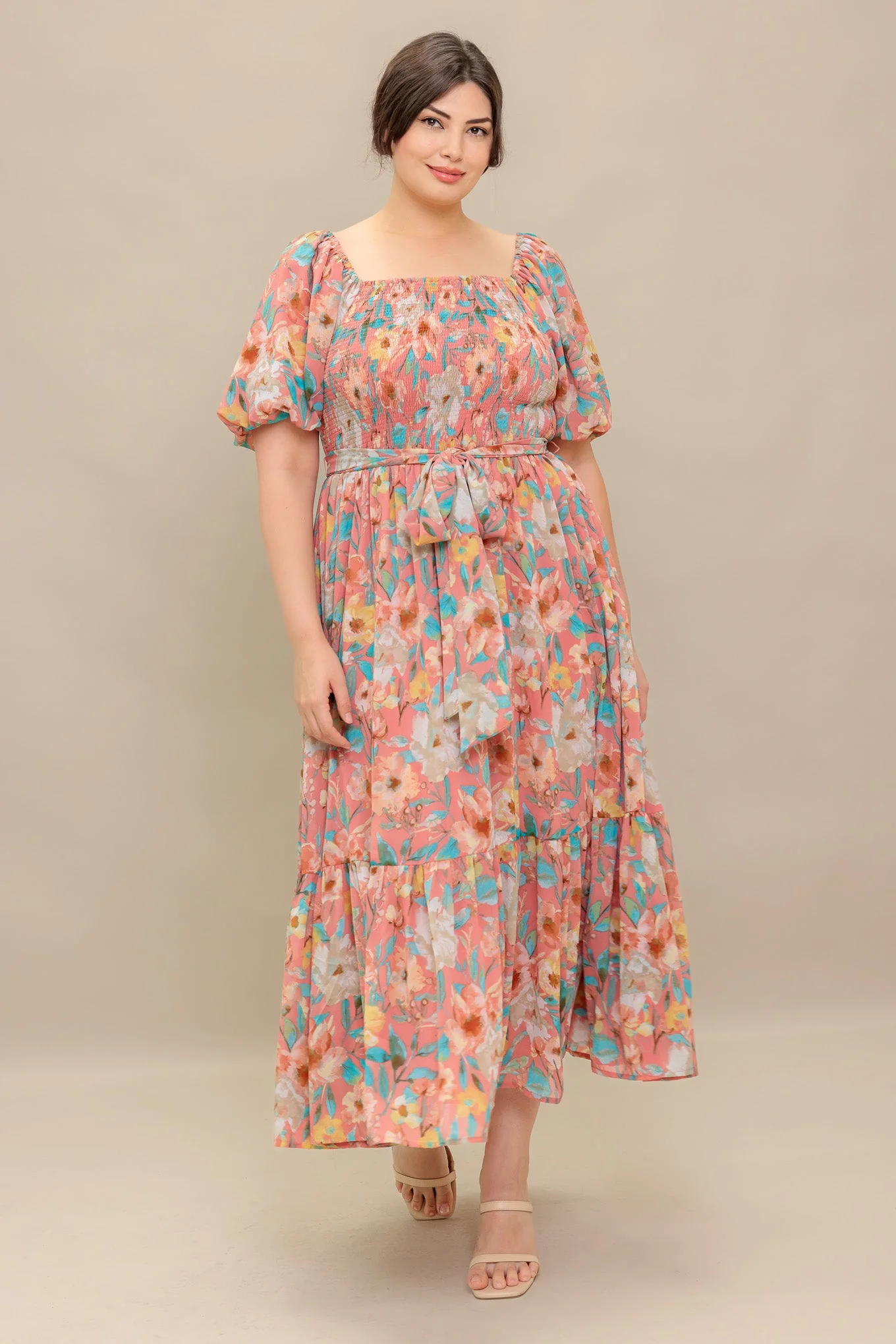 ROSY TWILIGHT FLORAL MIDI DRESS - Image 11