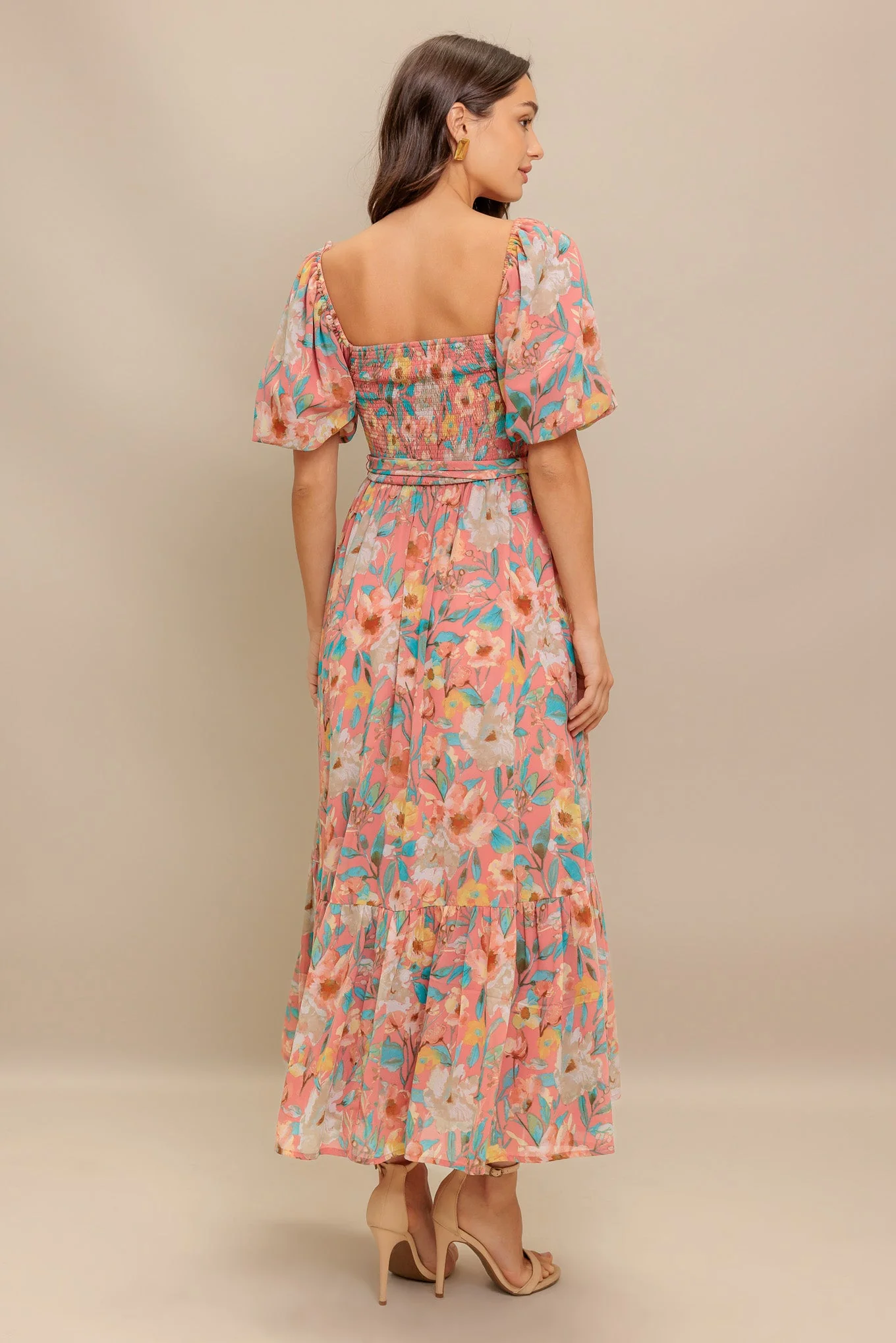 ROSY TWILIGHT FLORAL MIDI DRESS - Image 2