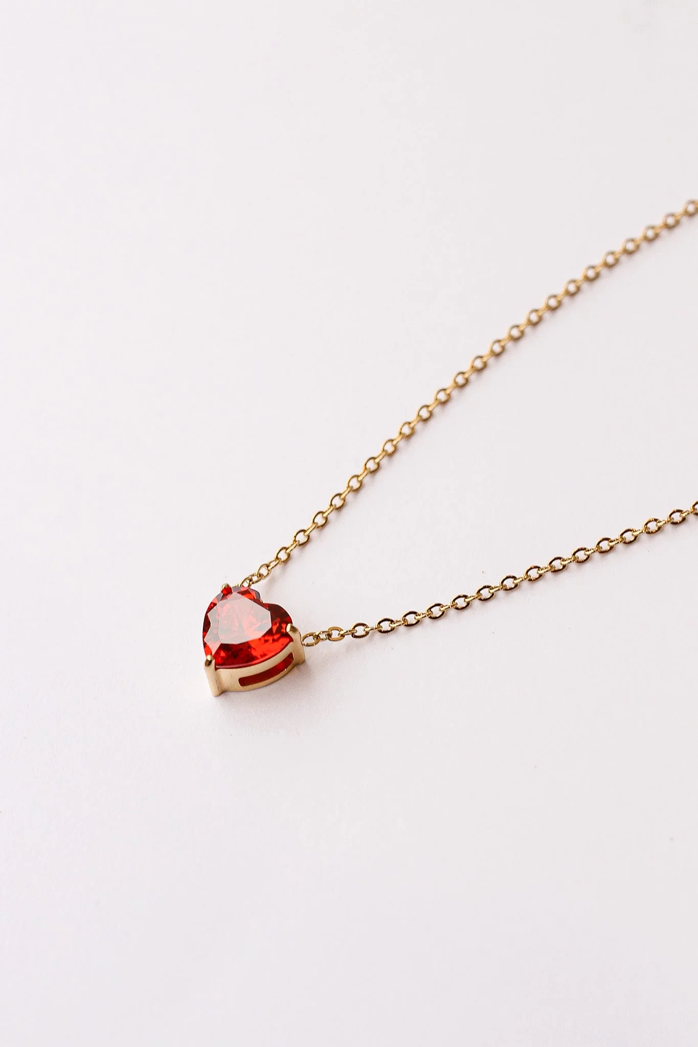 Ruby Heart Charm Necklace - Image 2