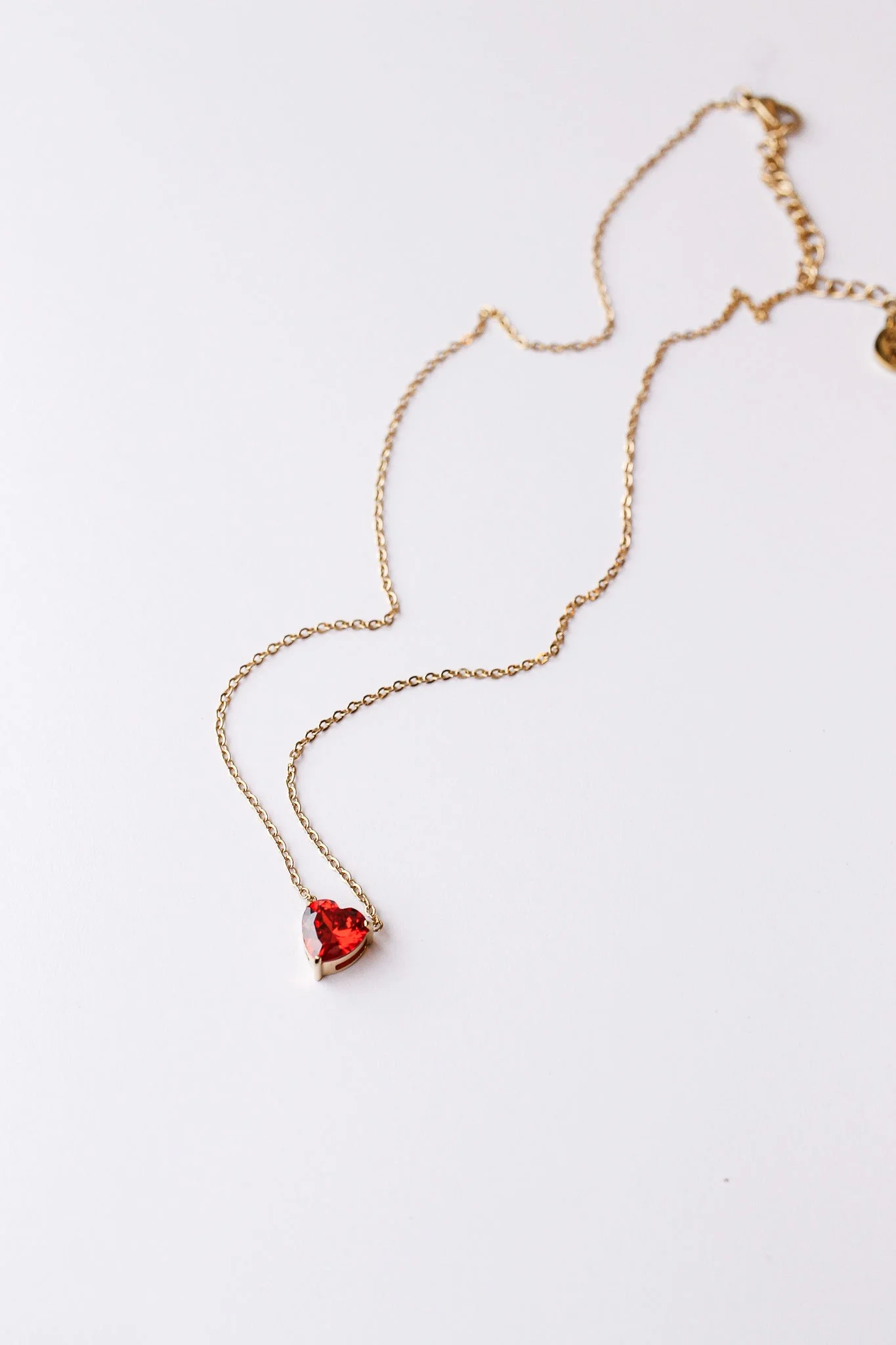 Ruby Heart Charm Necklace - Image 3