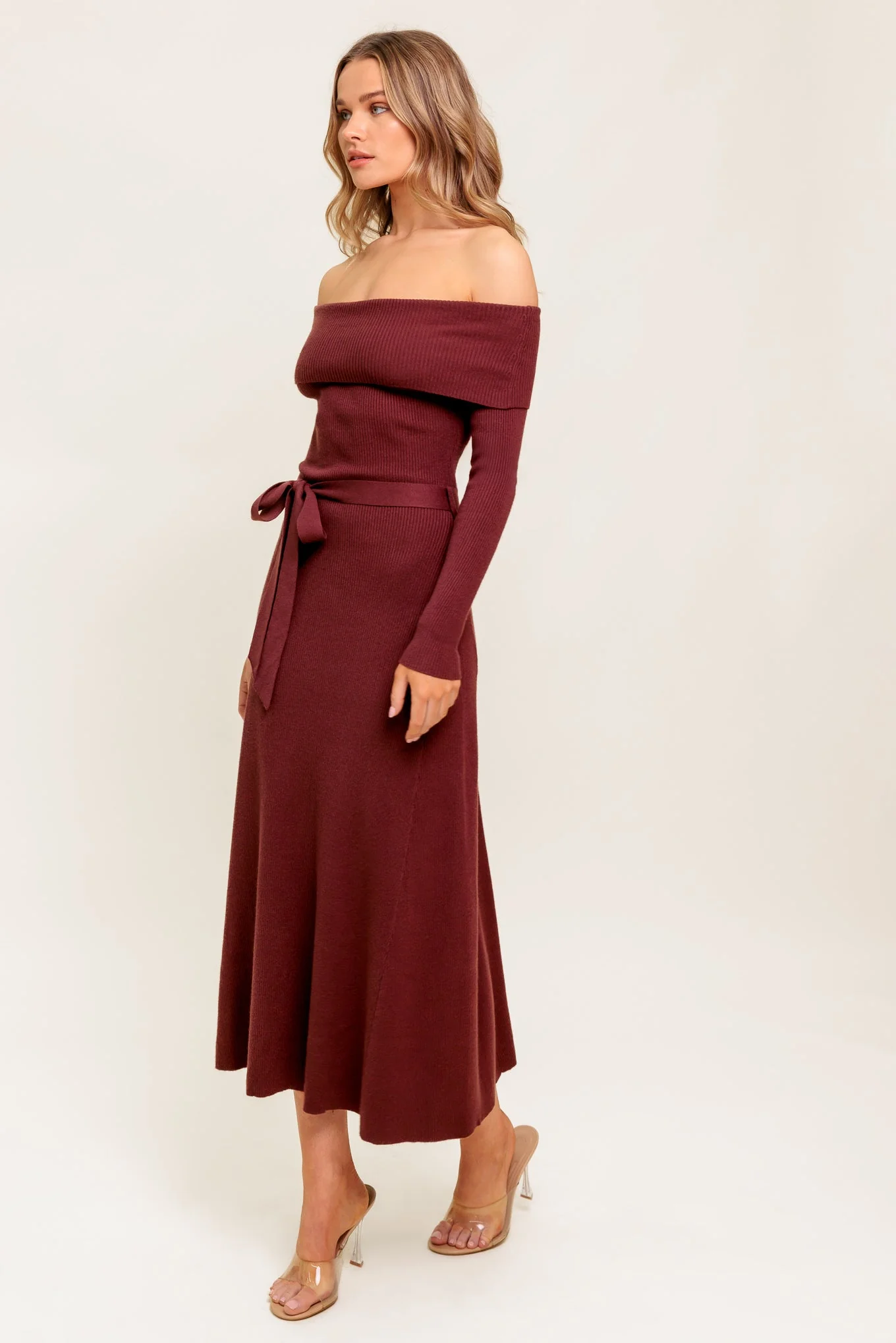 RUSTIC RETREAT - OFF THE SHOULDER SWEATER DRESS - Image 7