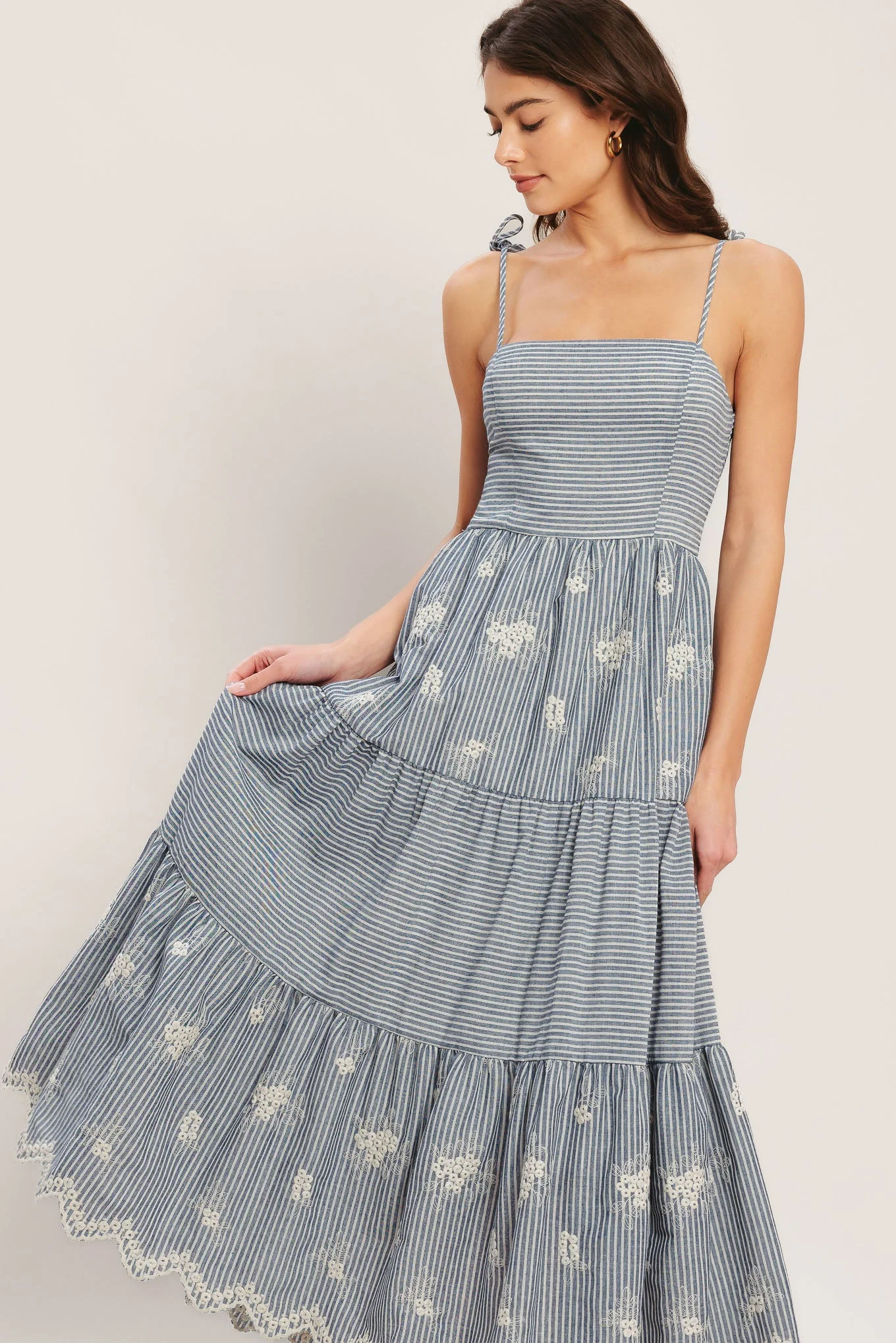 SALT AIR STRIPE INDIGO MIDI DRESS - Image 3