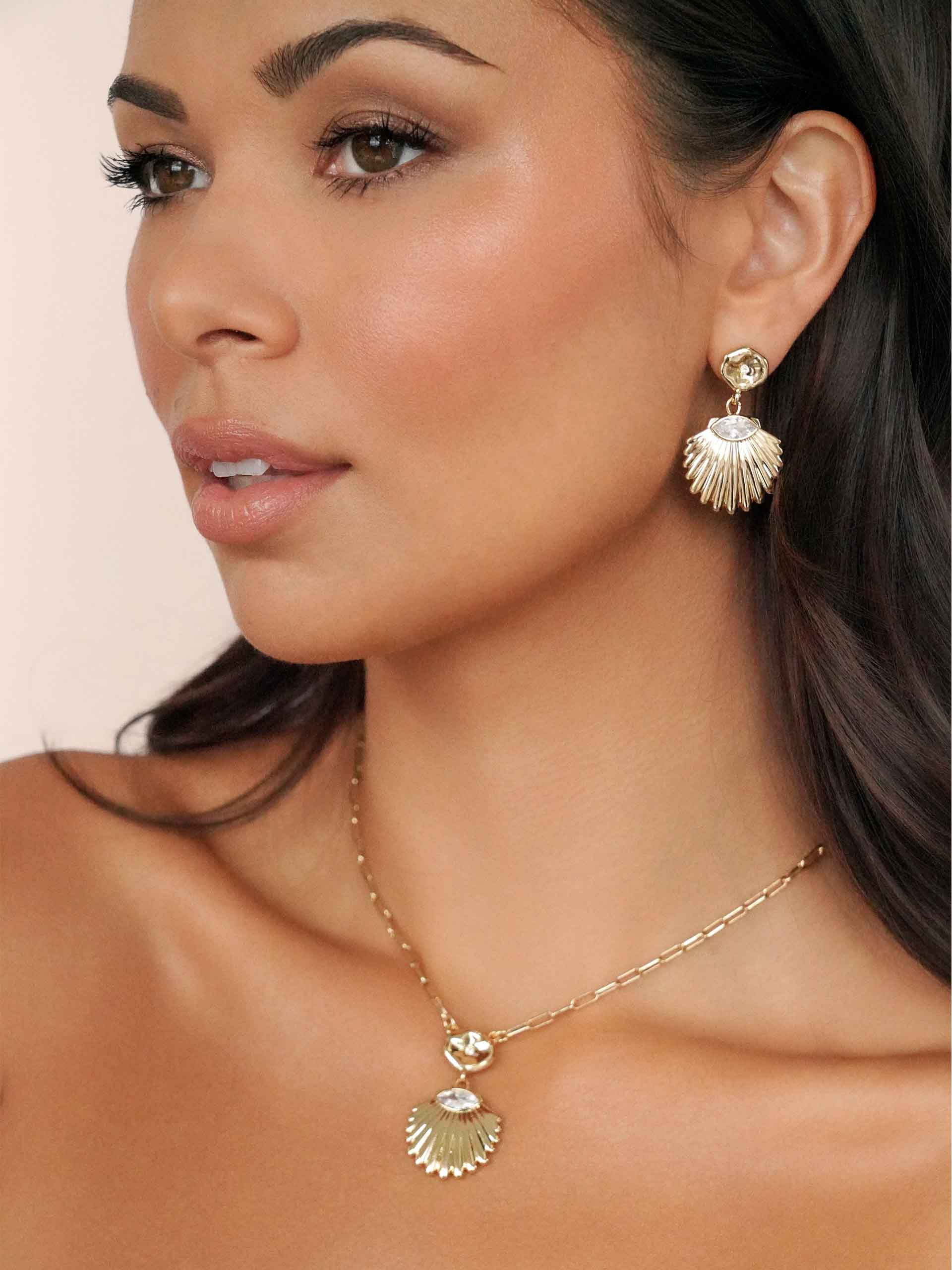 Santorini Shell Drop Earrings - Image 5