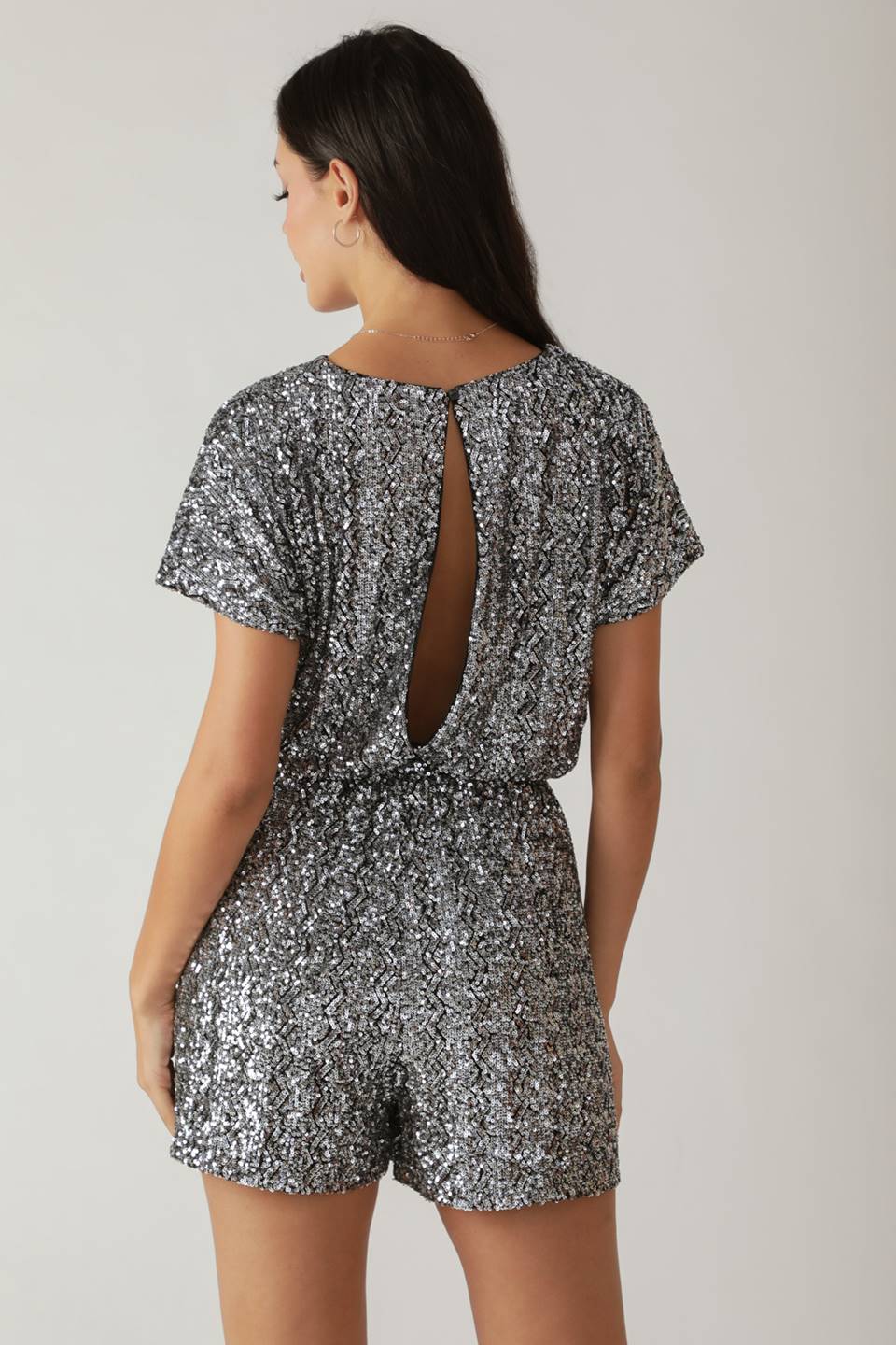 SCOUT SILVER SEQUIN ROMPER - Image 2