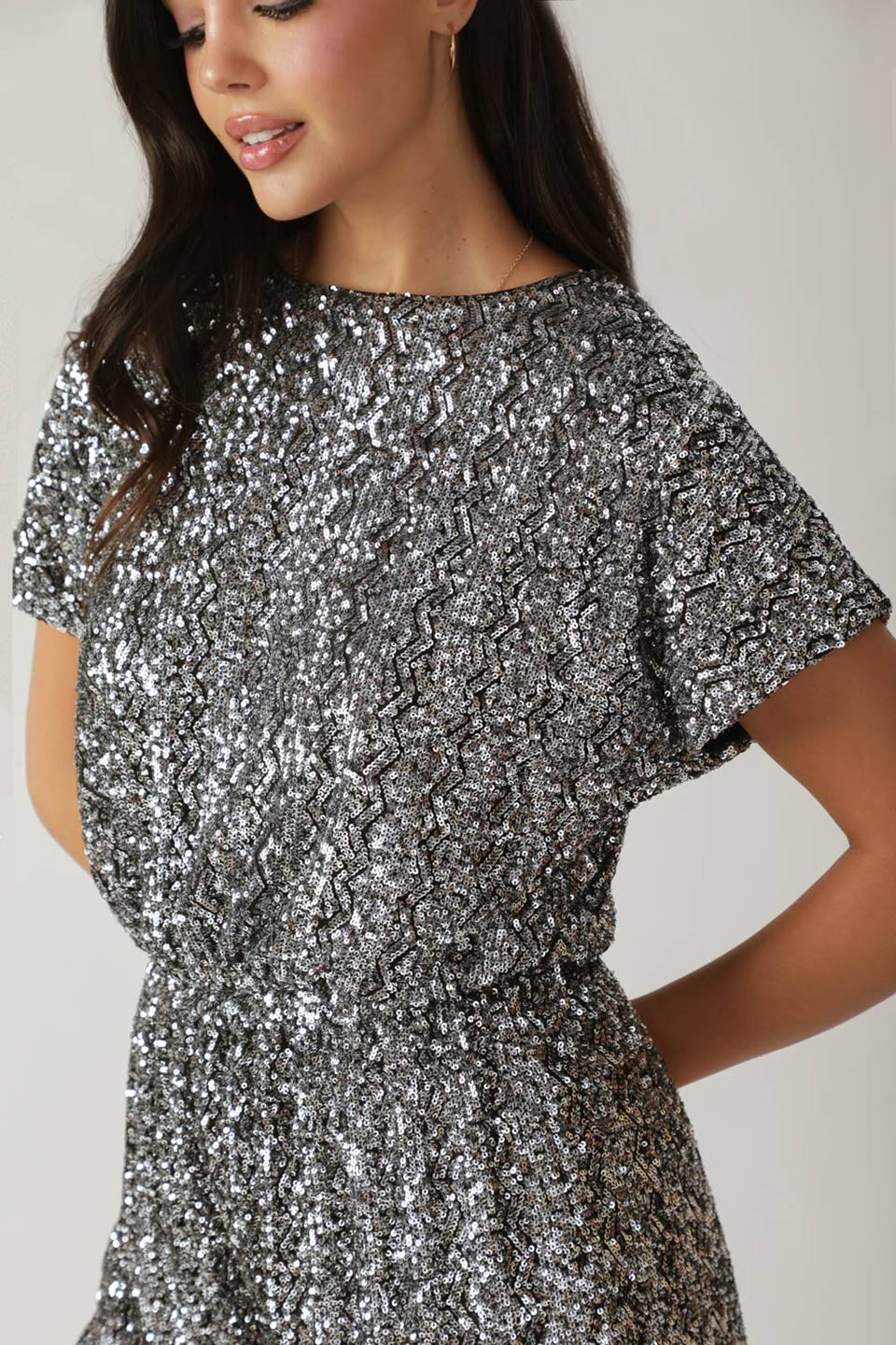 SCOUT SILVER SEQUIN ROMPER - Image 3
