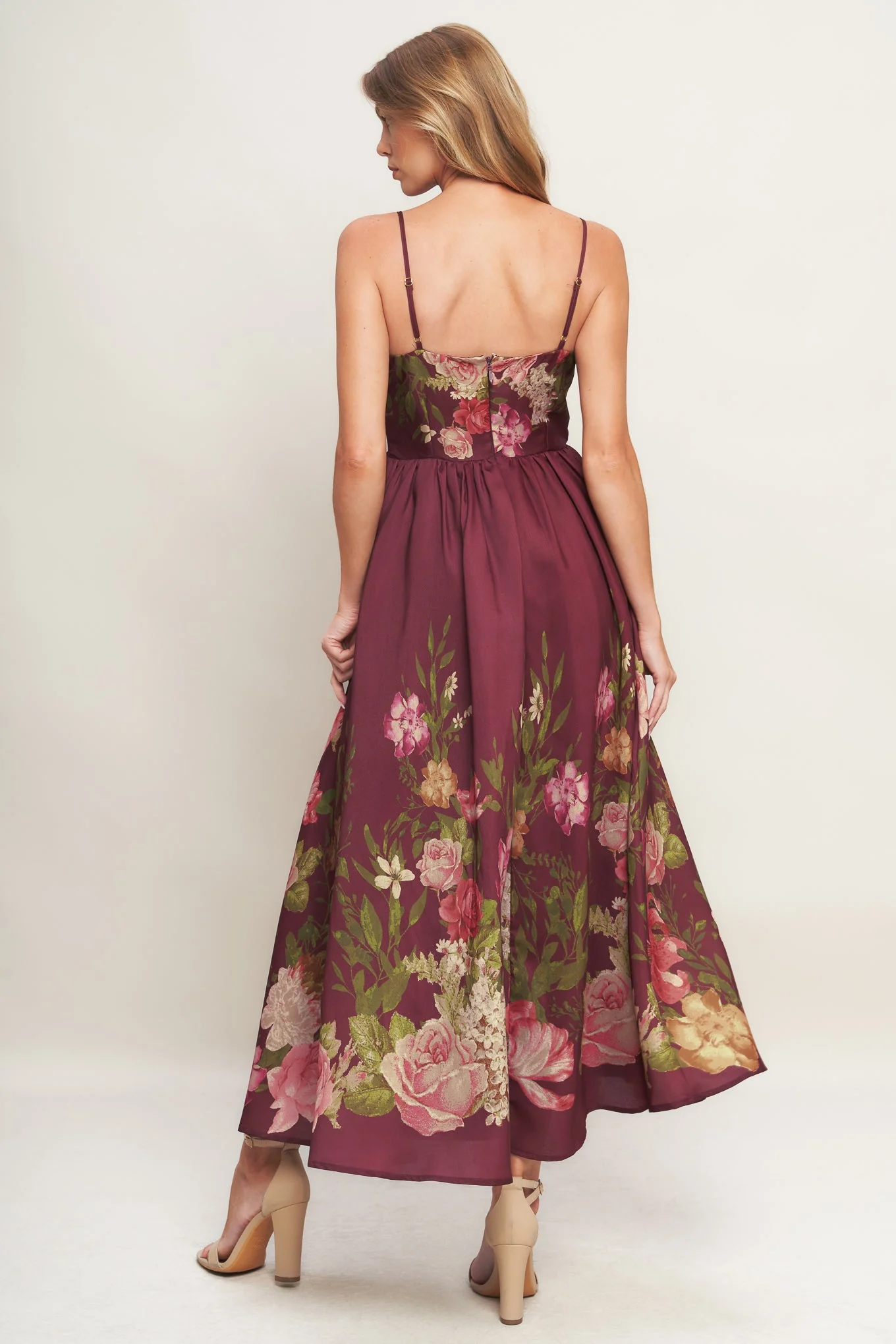 SECRET GARDEN ROMANCE BURGUNDY MAXI DRESS - Image 2