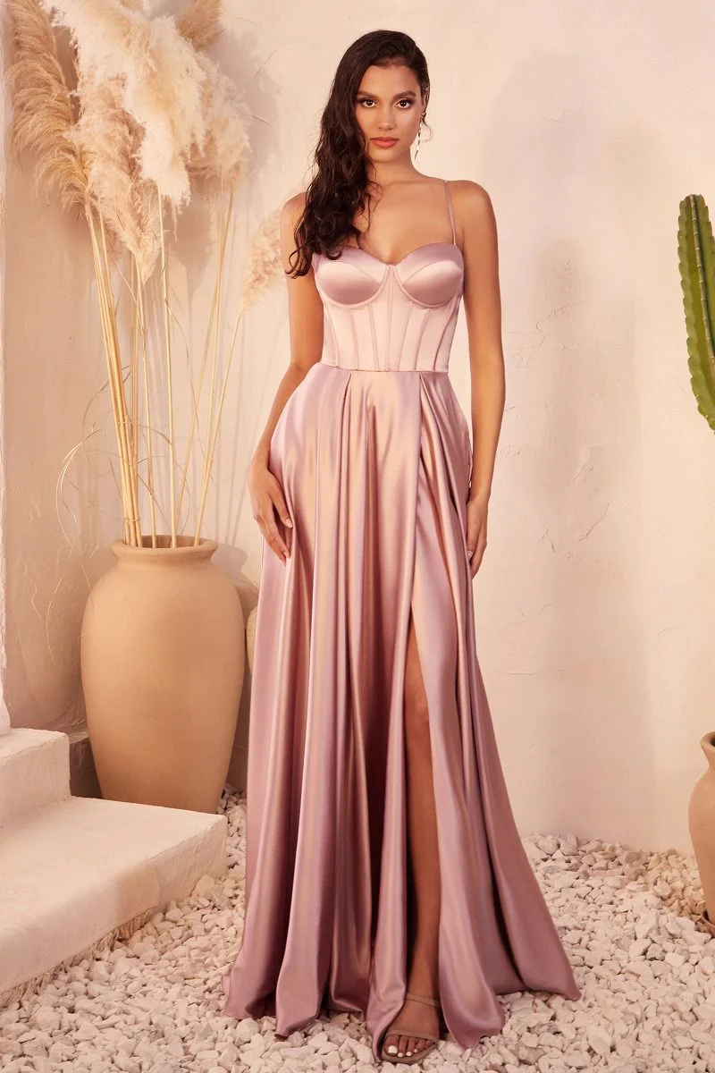 SELMA GOWN - A-LINE LUXE SATIN BUSTIER DRESS - Image 11