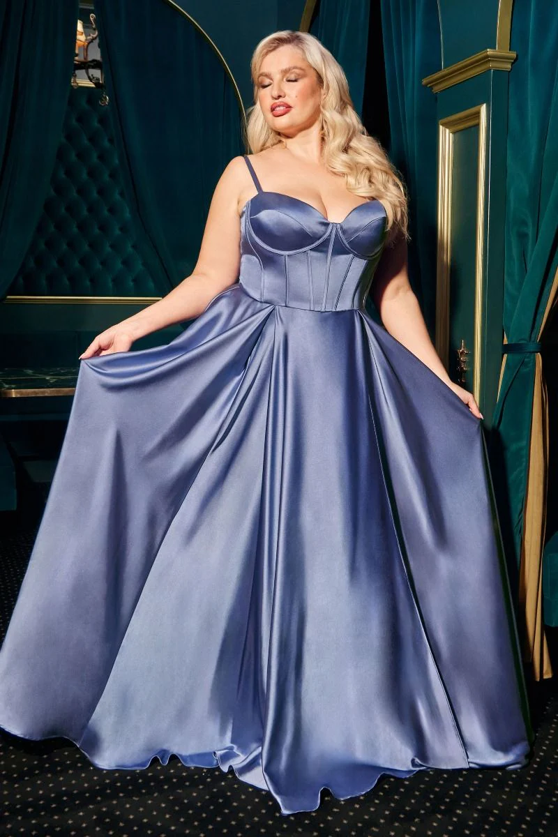 SELMA GOWN - A-LINE LUXE SATIN BUSTIER DRESS - Image 22
