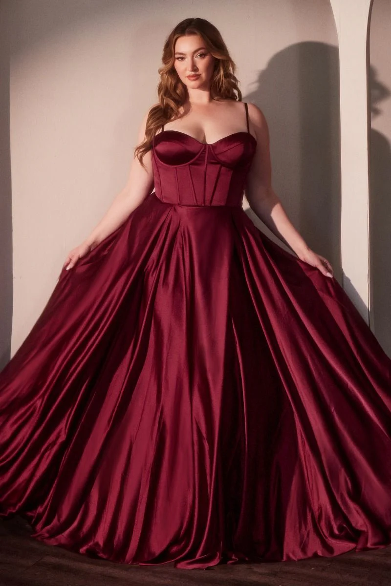 SELMA GOWN - A-LINE LUXE SATIN BUSTIER DRESS - Image 4