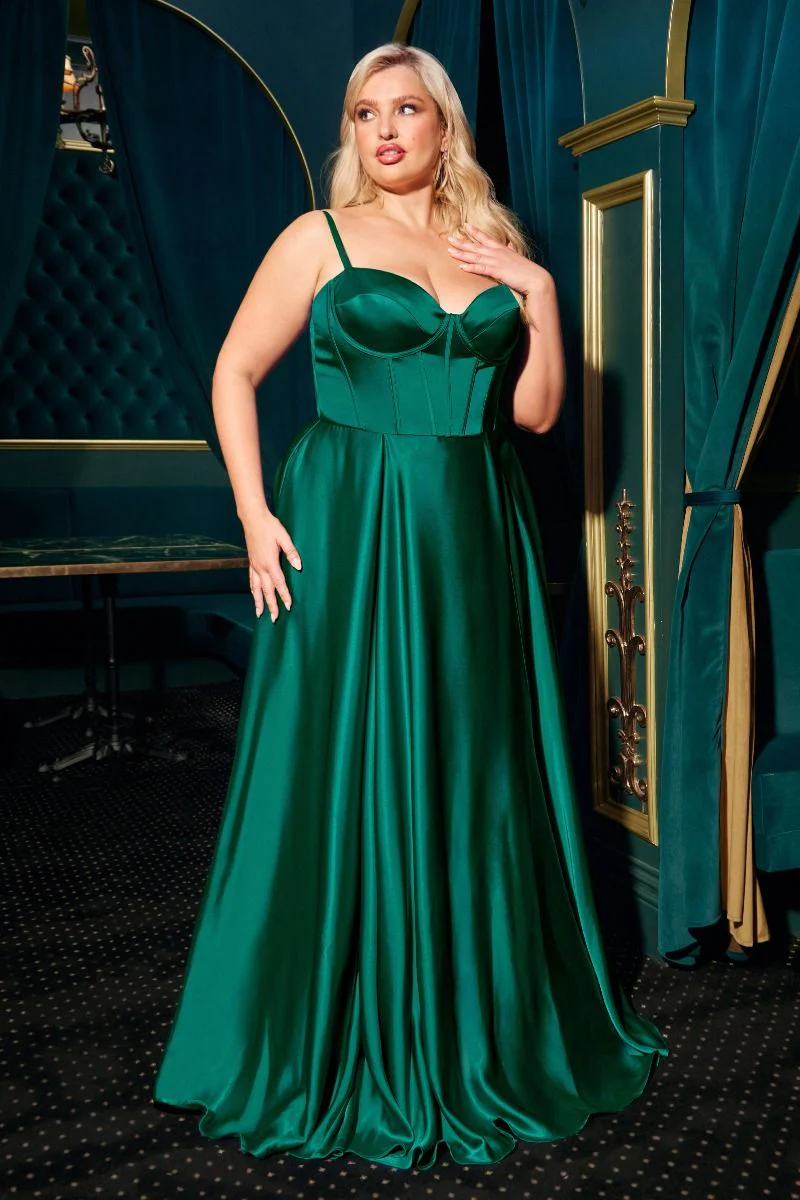 SELMA GOWN - A-LINE LUXE SATIN BUSTIER DRESS - Image 7