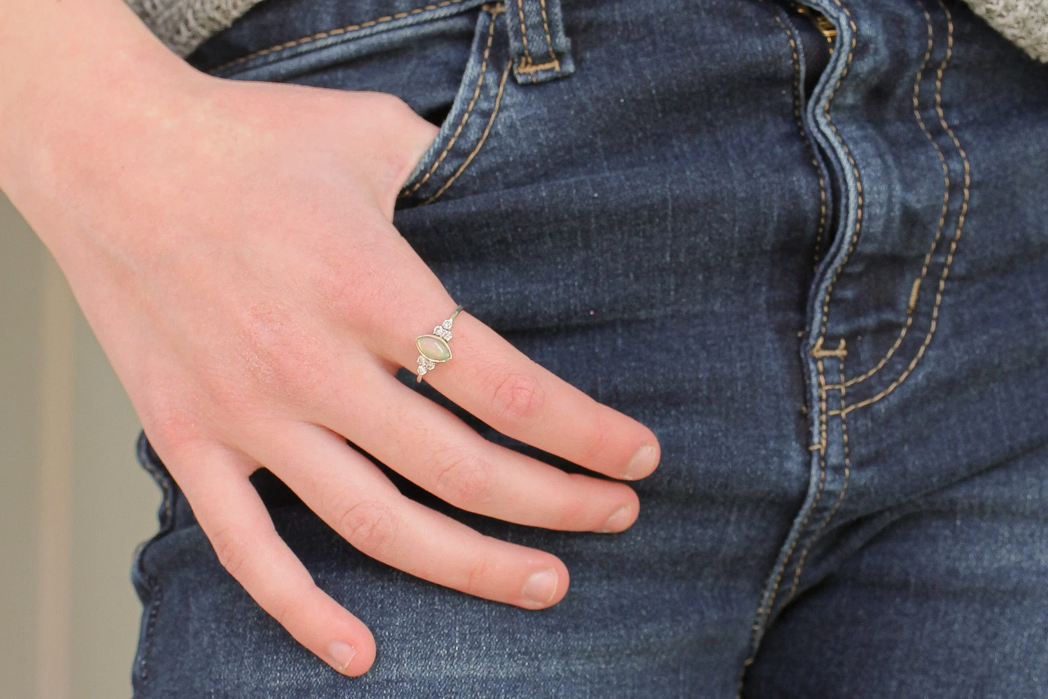 Serena Opal Ring in Silver - Image 9