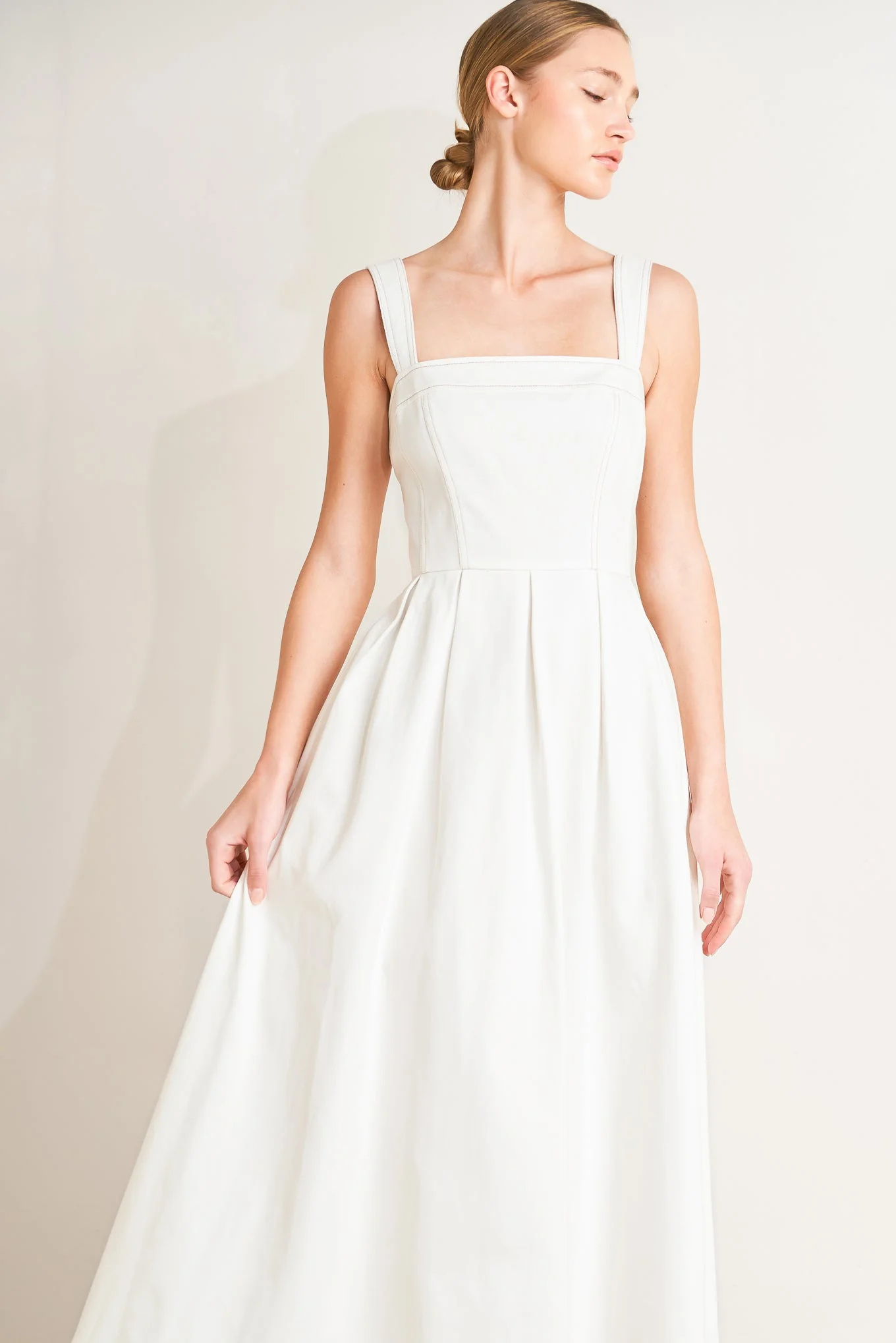 SERENE CHARM OFF WHITE MIDI DRESS - Image 5