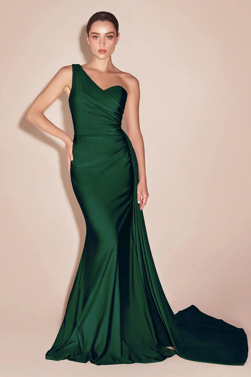 SHANNON GOWN - ONE SHOULDER STRETCH SPANDEX SATIN DRESS - Image 21