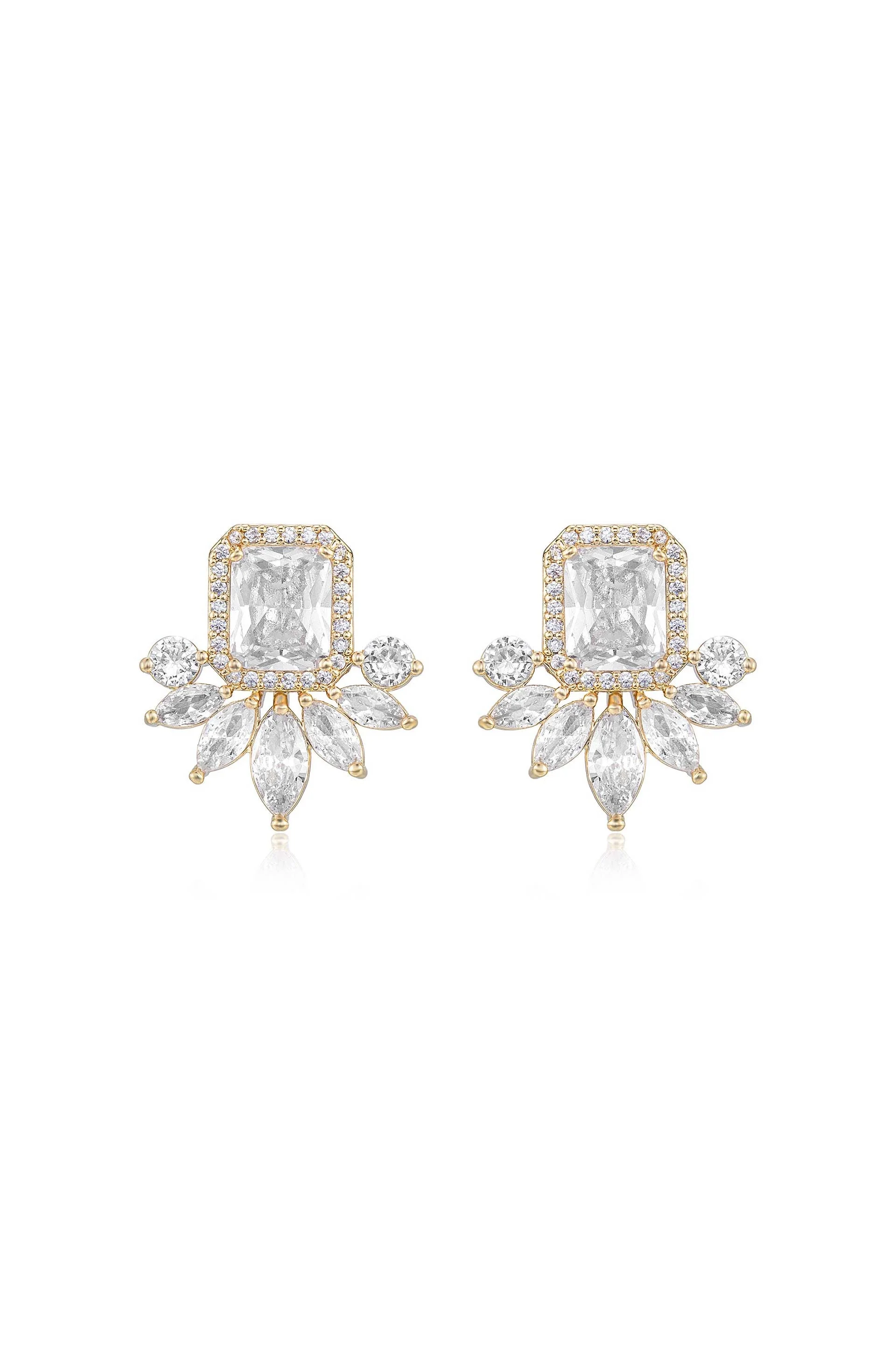 Shine Crystal Stud Earrings - Image 2