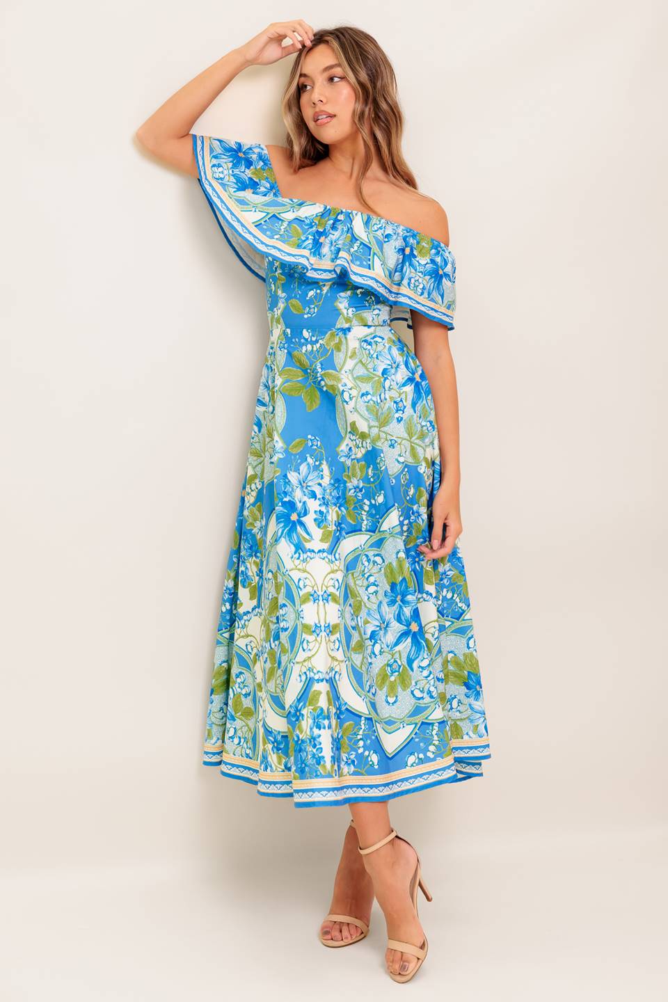 SIERRA POWDER BLUE FLORAL MIDI DRESS - Image 8