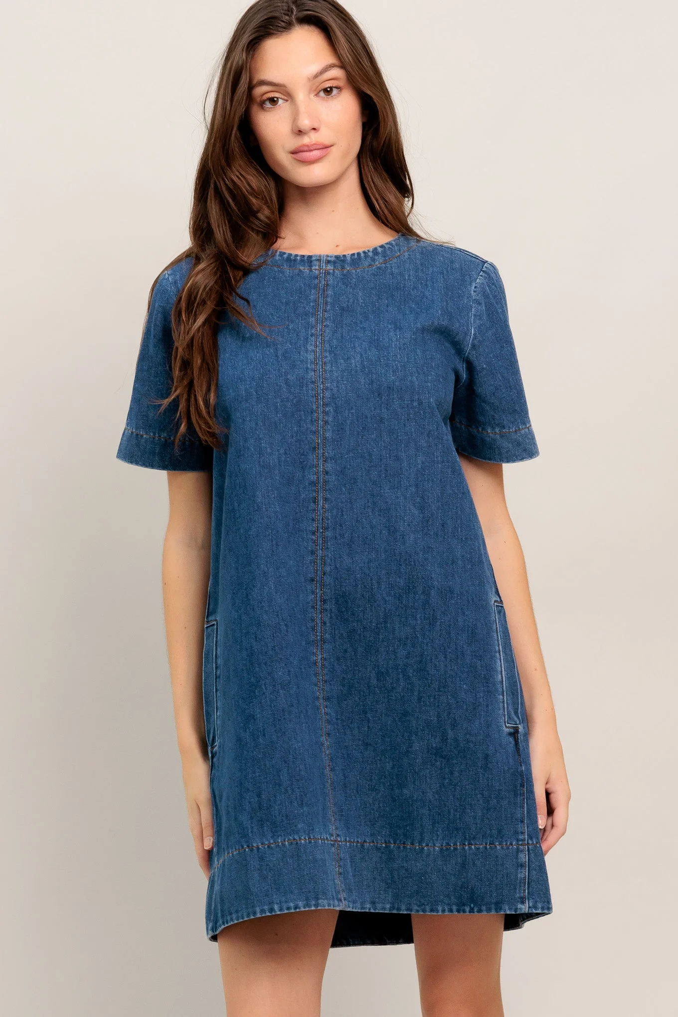 SIMPLY PUT TOGETHER DENIM MINI DRESS - FINAL SALE - Image 4