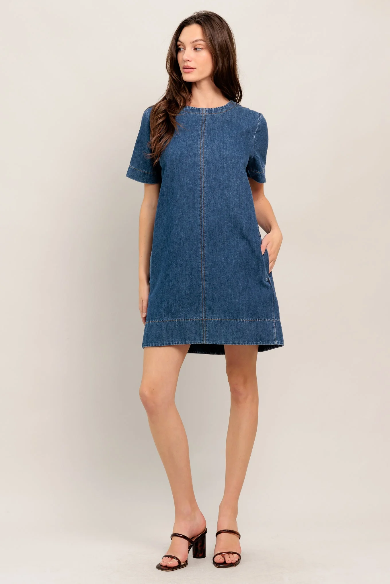 SIMPLY PUT TOGETHER DENIM MINI DRESS - FINAL SALE - Image 7