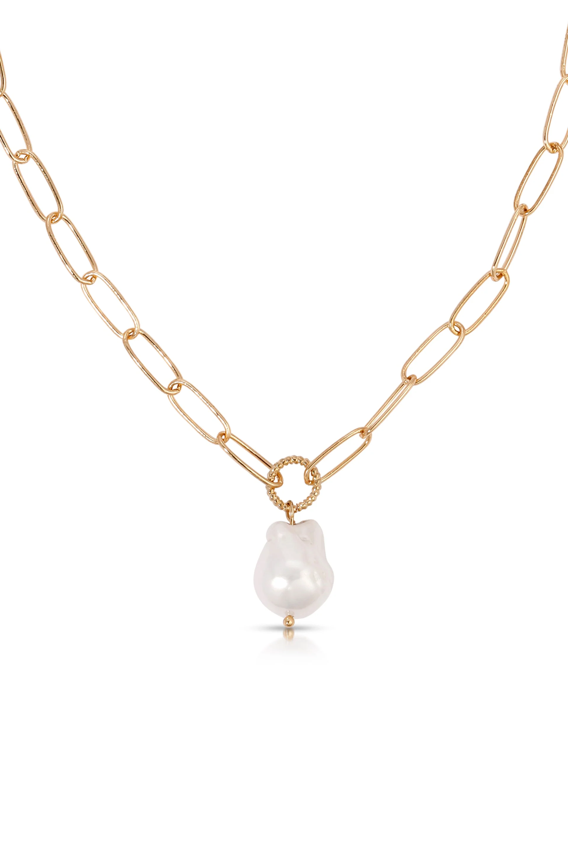 Single Pearl Chain Necklace - Image 2