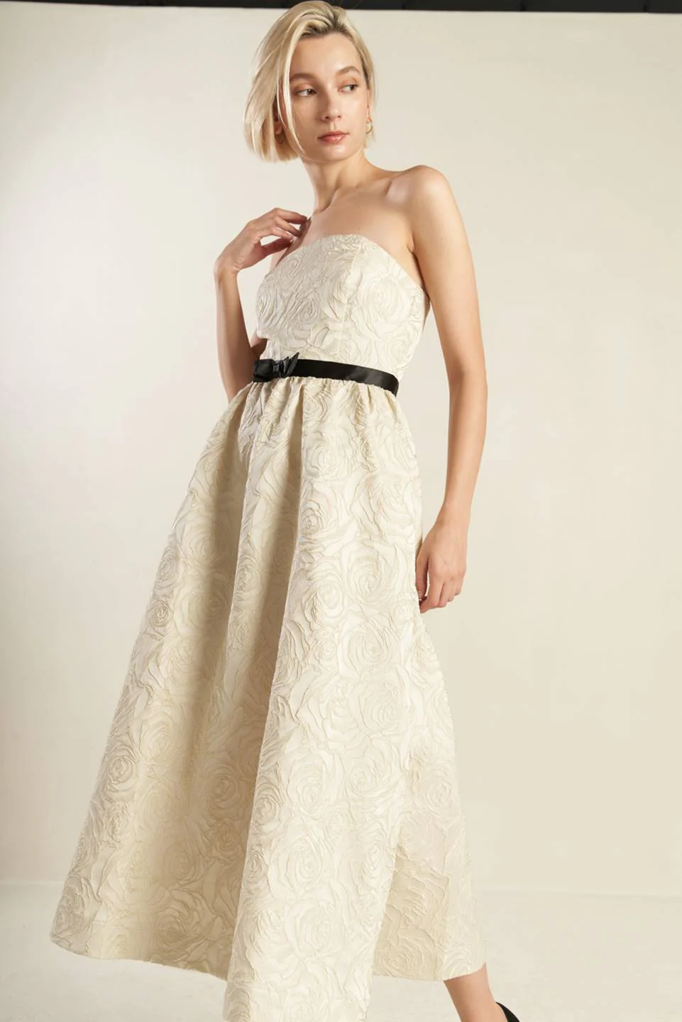 GET WHAT YOU NEED CHAMPAGNE MIDI DRESS - FINAL SALE - Image 3
