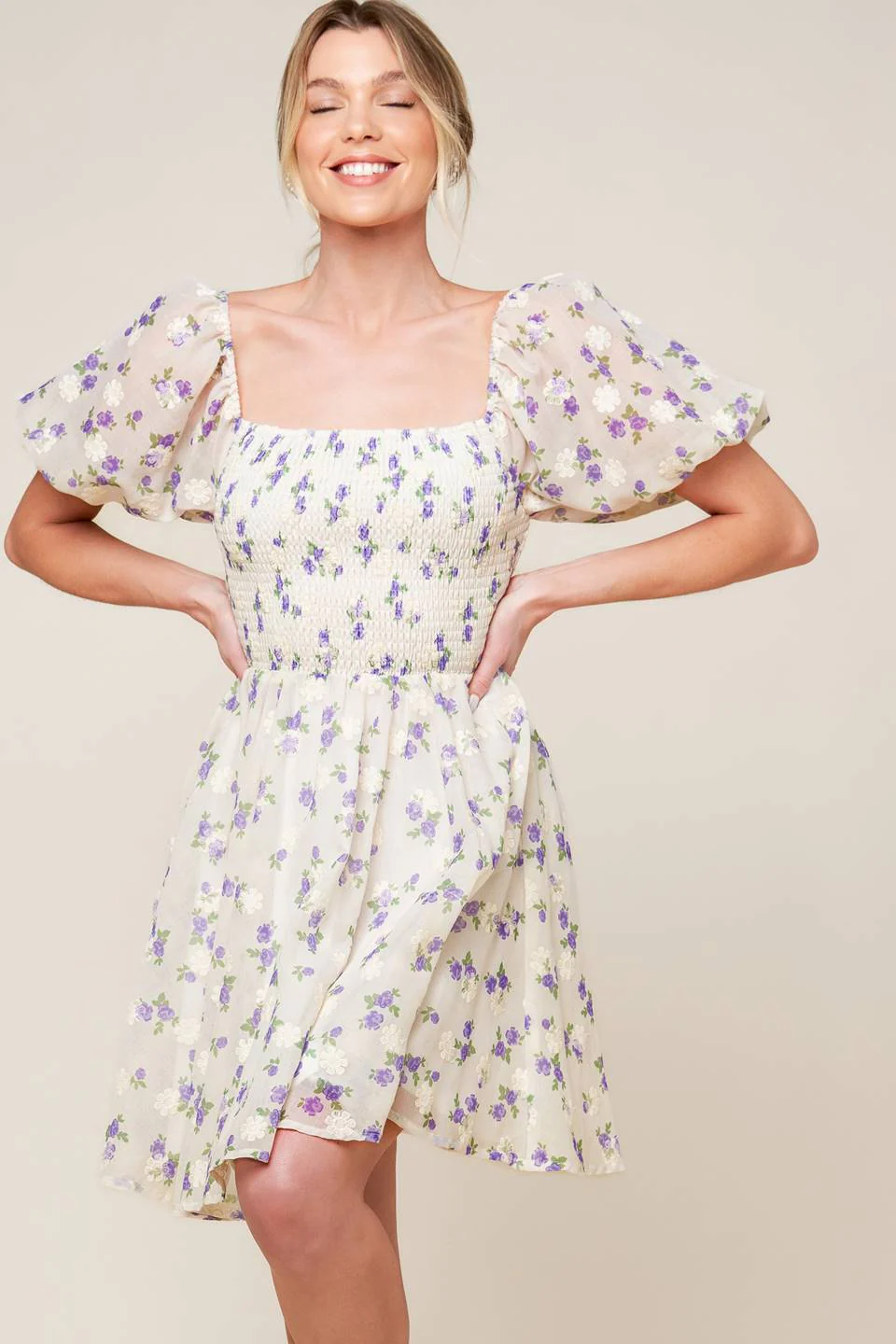 MAKING CONNECTIONS MINI DRESS - CREAM - FINAL SALE