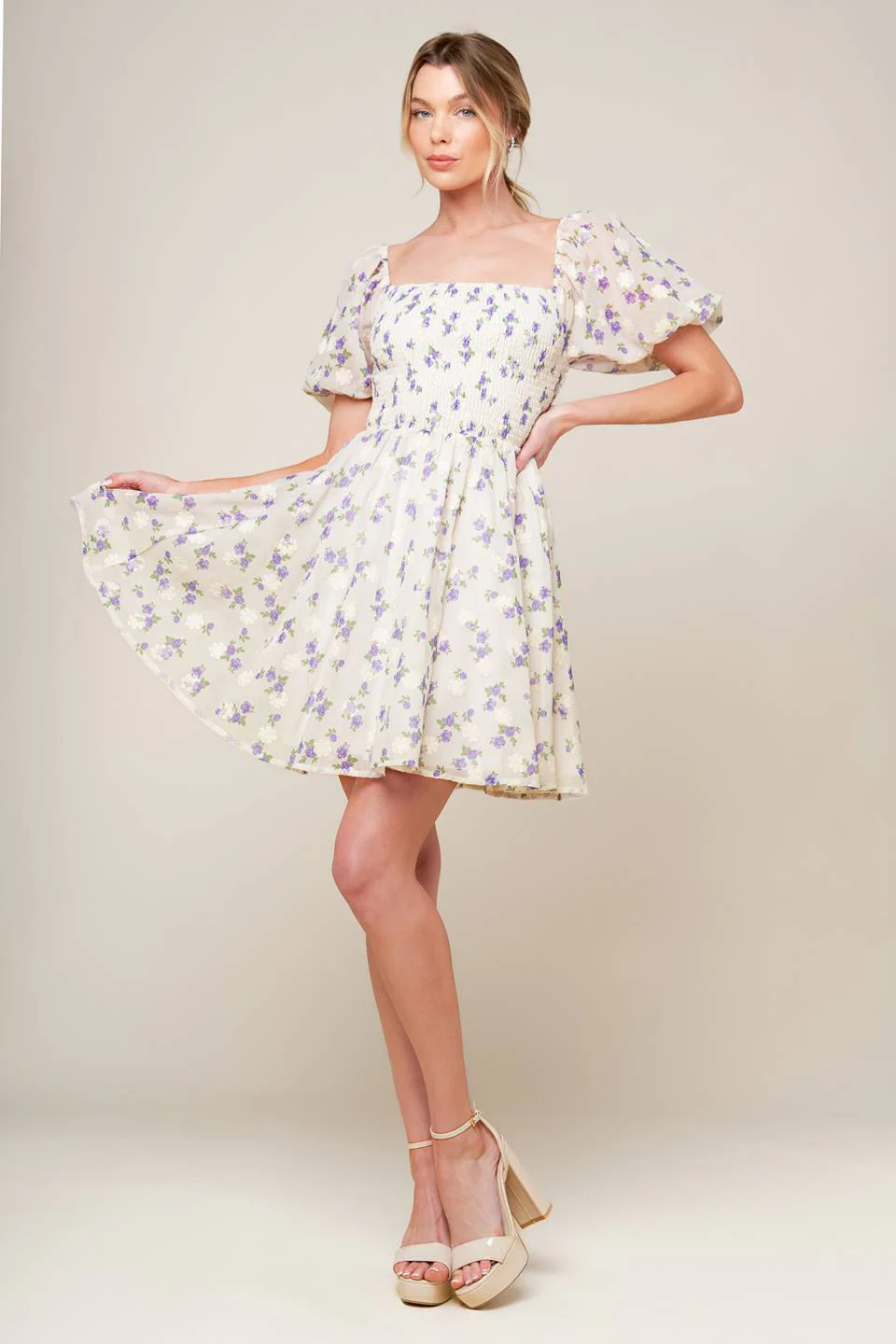 MAKING CONNECTIONS MINI DRESS - CREAM - FINAL SALE - Image 4