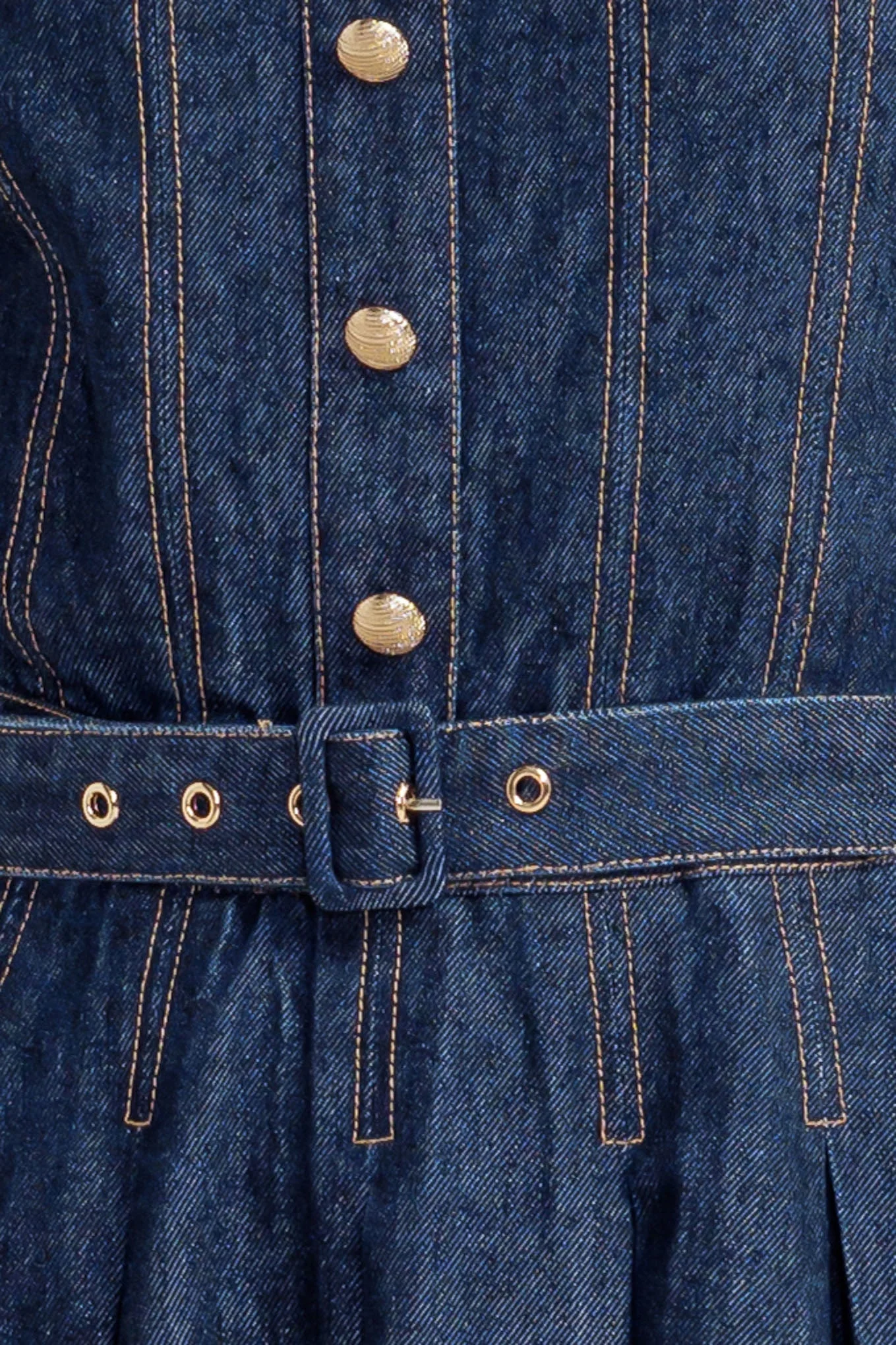 MOONLIGHT SERENADE DARK DENIM MIDI DRESS - Image 9
