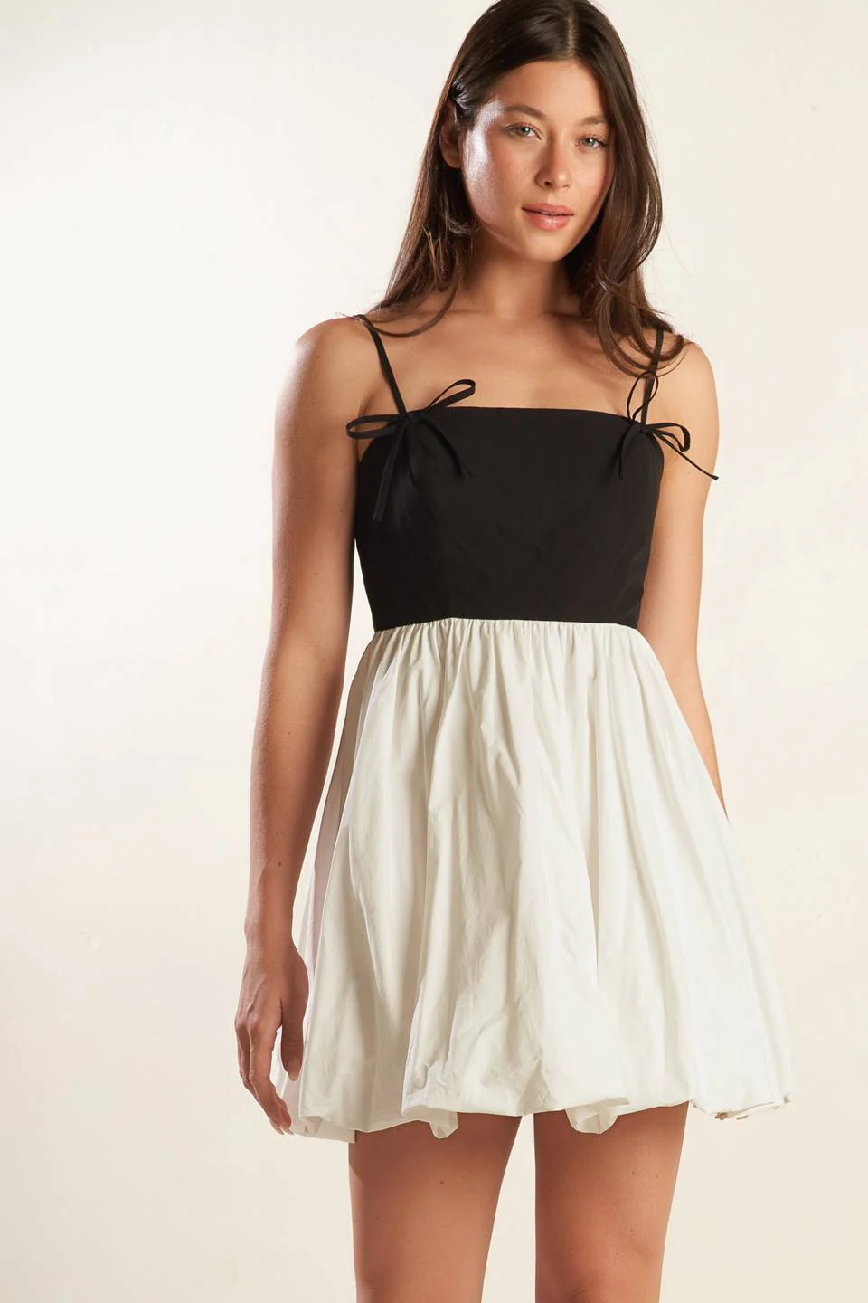 SLAY ALL DAY - BLACK & WHITE MINI DRESS - Image 4