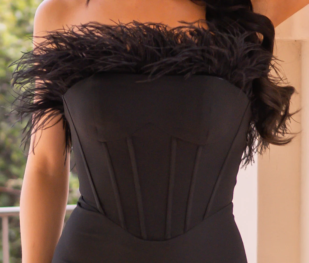Sloane Corset Gown - Black Feather - Image 5