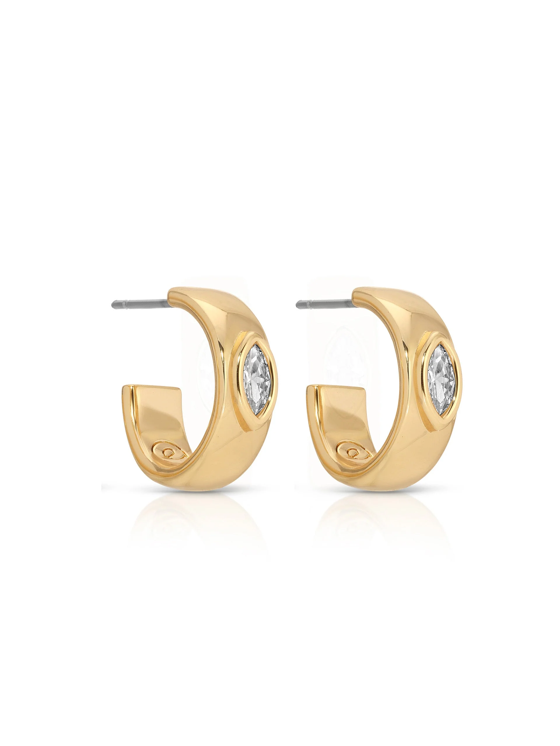 Small Marquise Crystal Hoop Earrings - Image 5