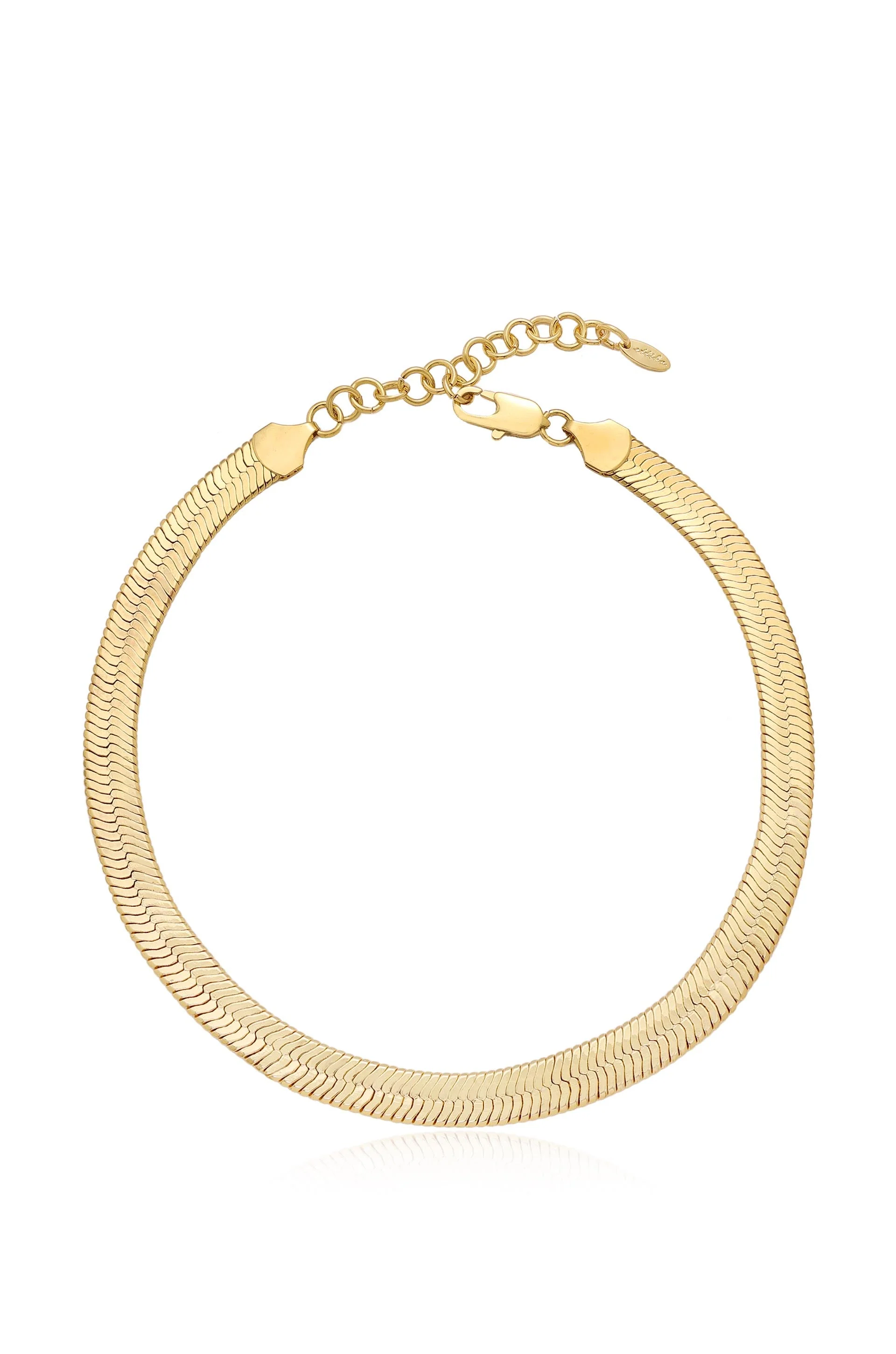Snake Smooth Herringbone Chain Necklace - Image 2