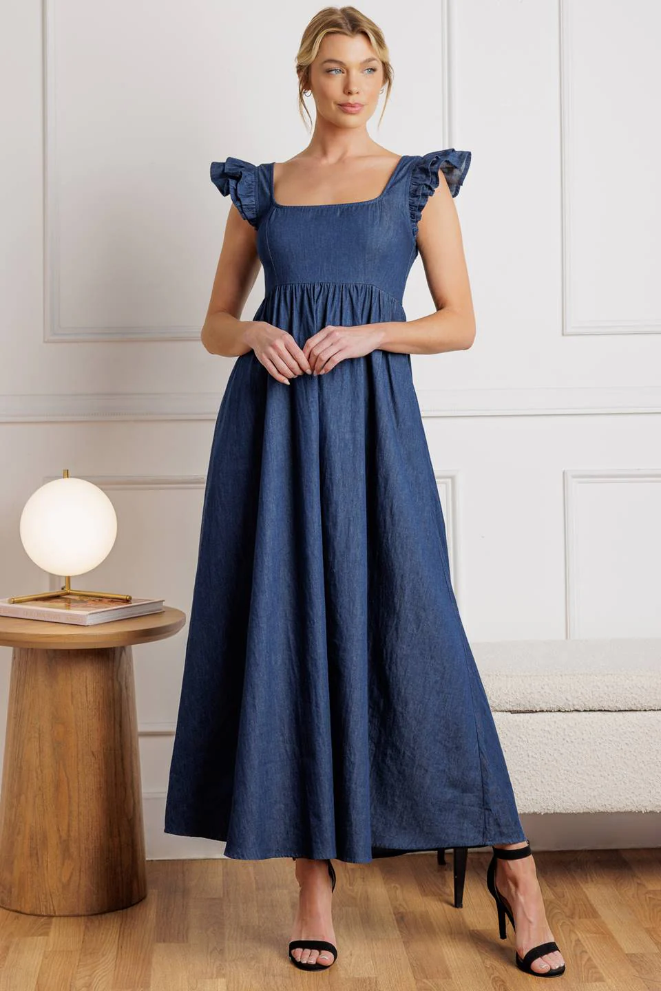 SOUTHAMPTON STROLL CHAMBRAY MIDI DRESS - Image 4