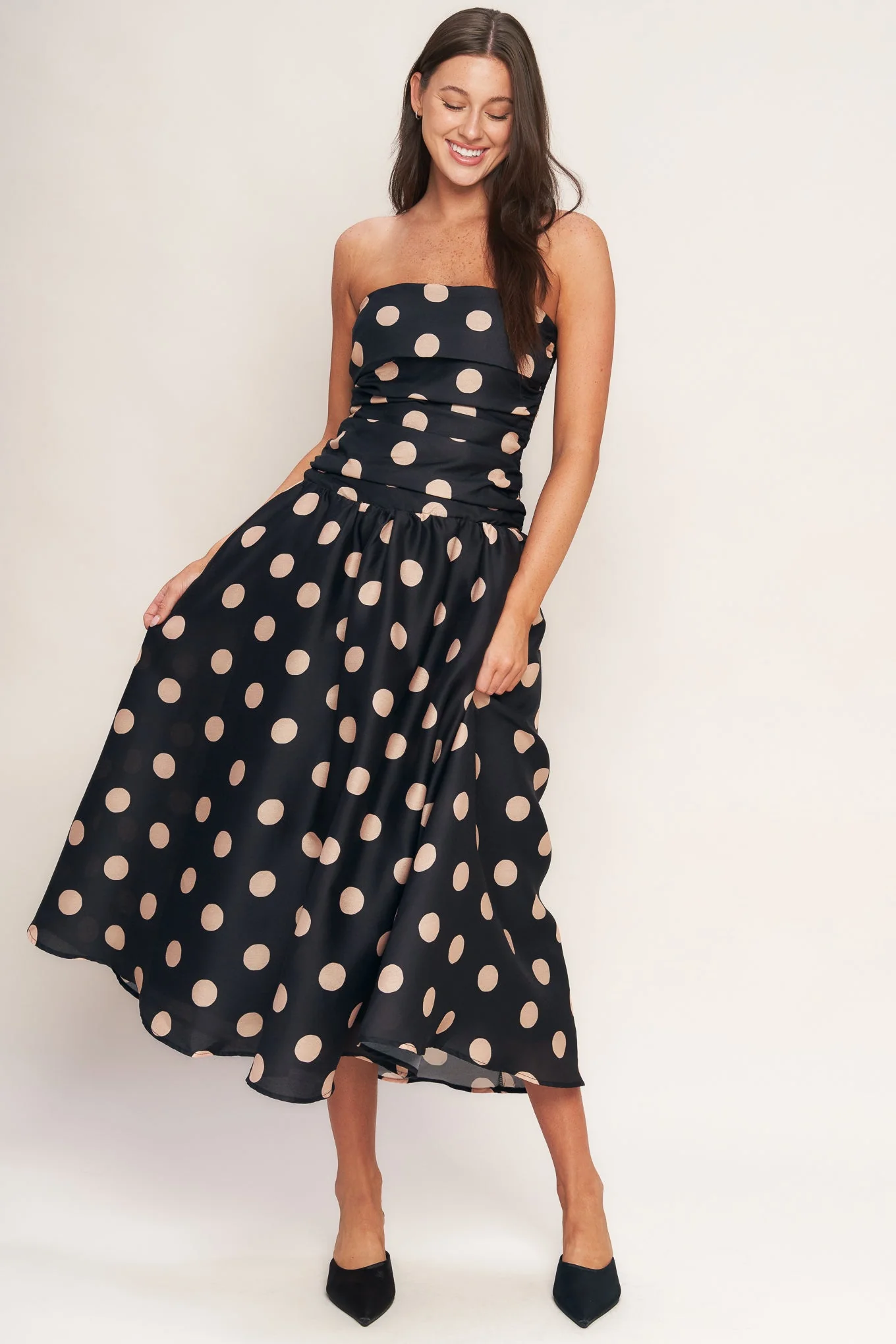 SPOTLIGHT HOUR POLKA DOT MIDI DRESS - FINAL SALE - Image 5