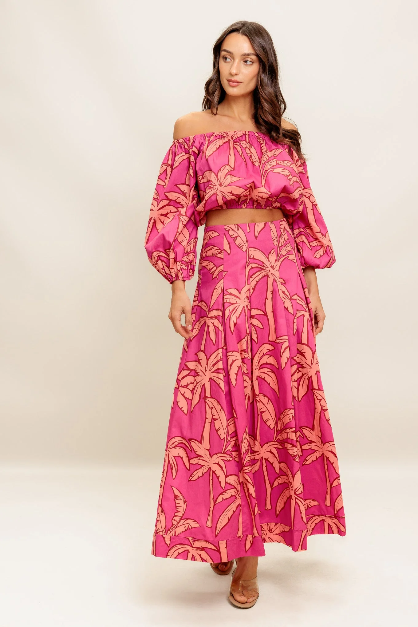 Staci Off-Shoulder Top & Circle Midi Skirt Set - Image 4