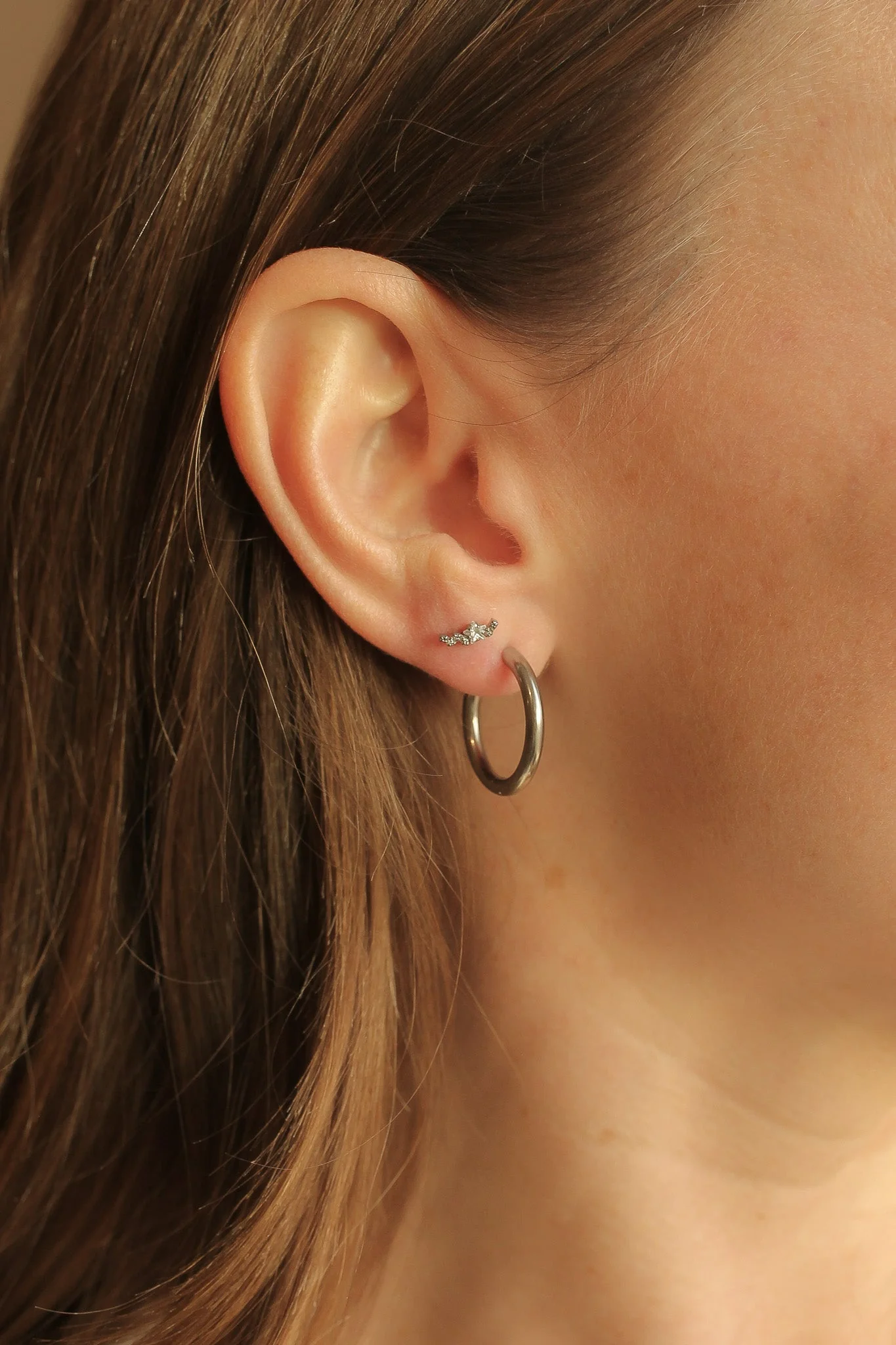 Star Cluster Flat Back Stud Earring - Image 3
