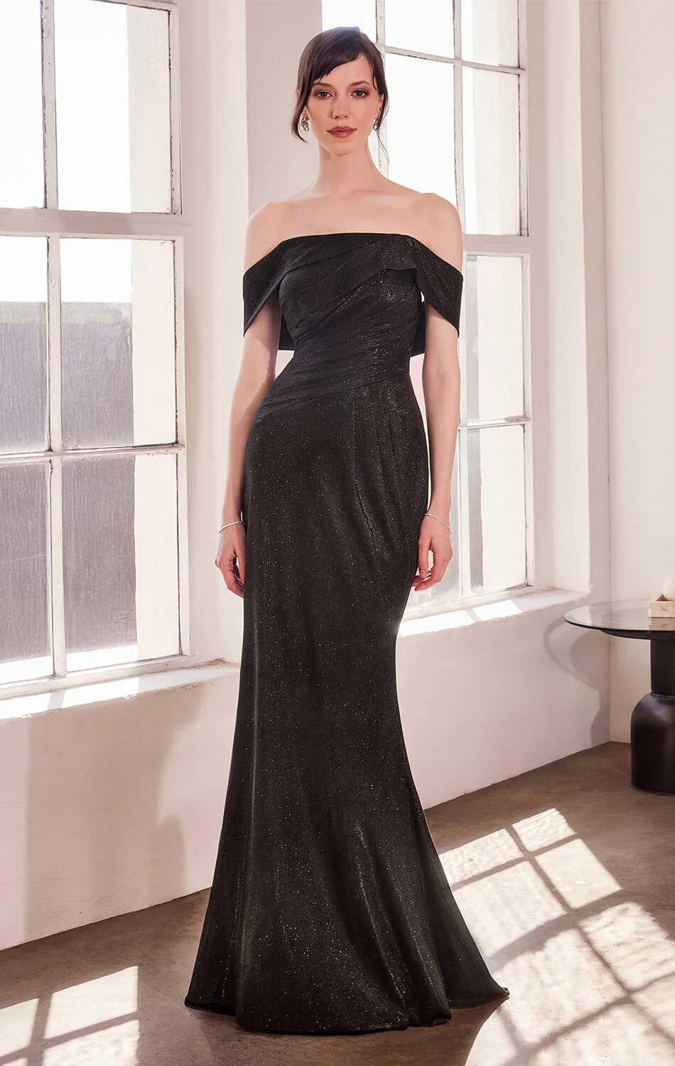Starlet Gown - Off-the-Shoulder Pleated Dress - Image 4