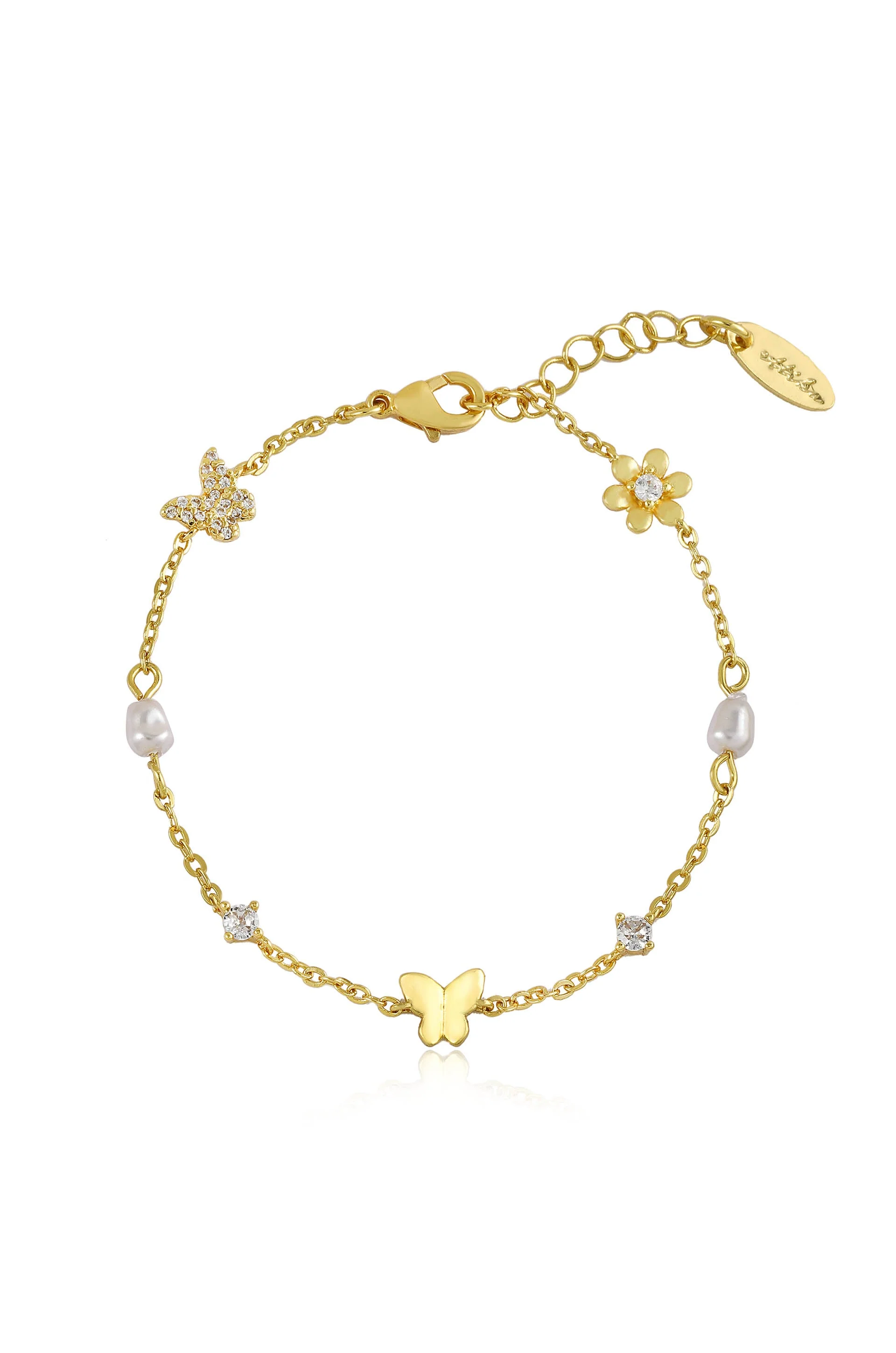 Subtle Butterflies and Pearl Bracelet - Image 2