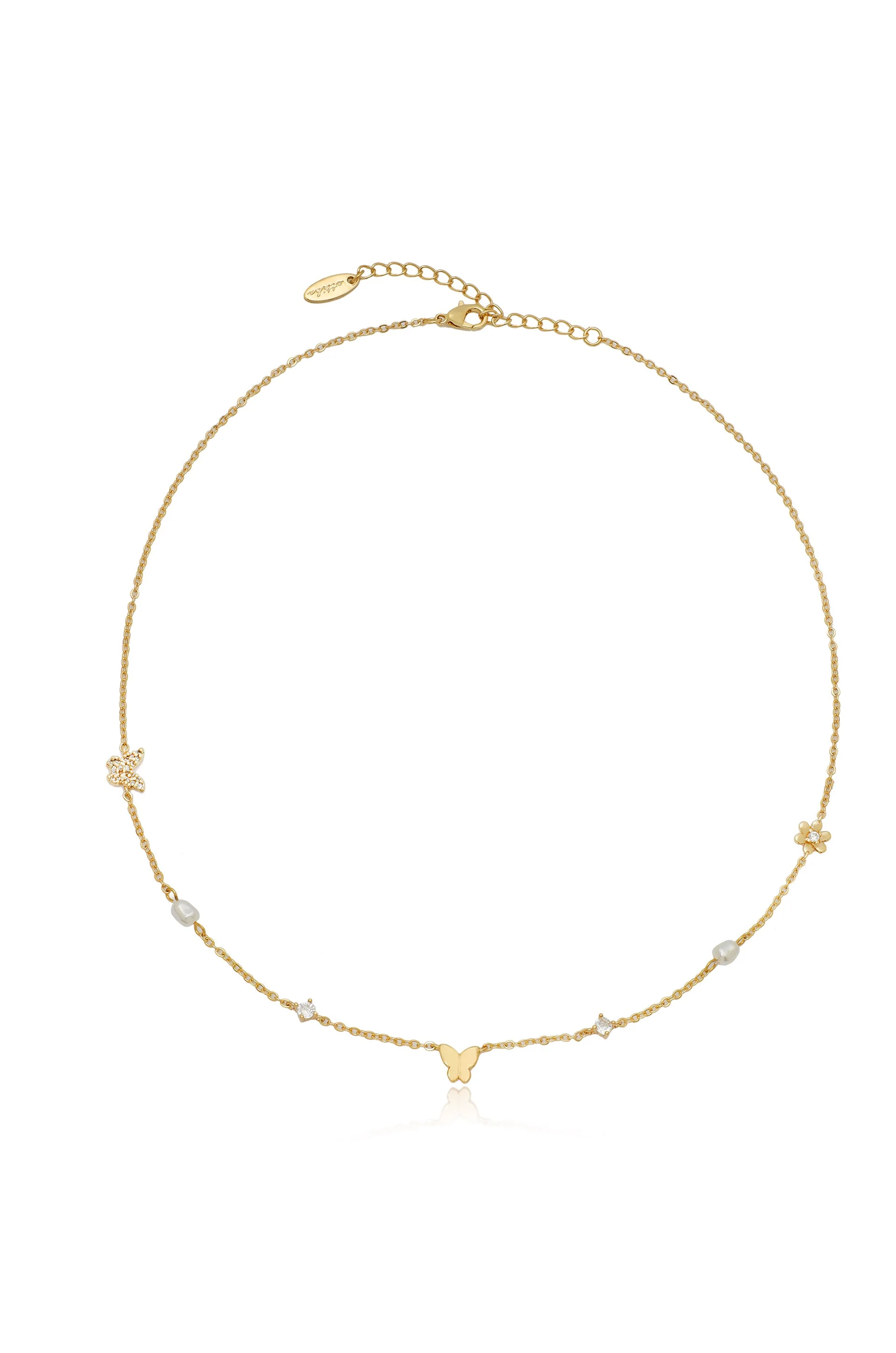 Subtle Butterflies and Pearl Necklace - Image 2