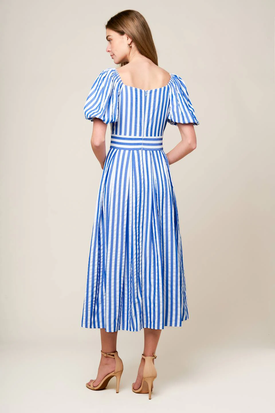 SUGAR RUSH - BLUE STRIPE MIDI DRESS - Image 3