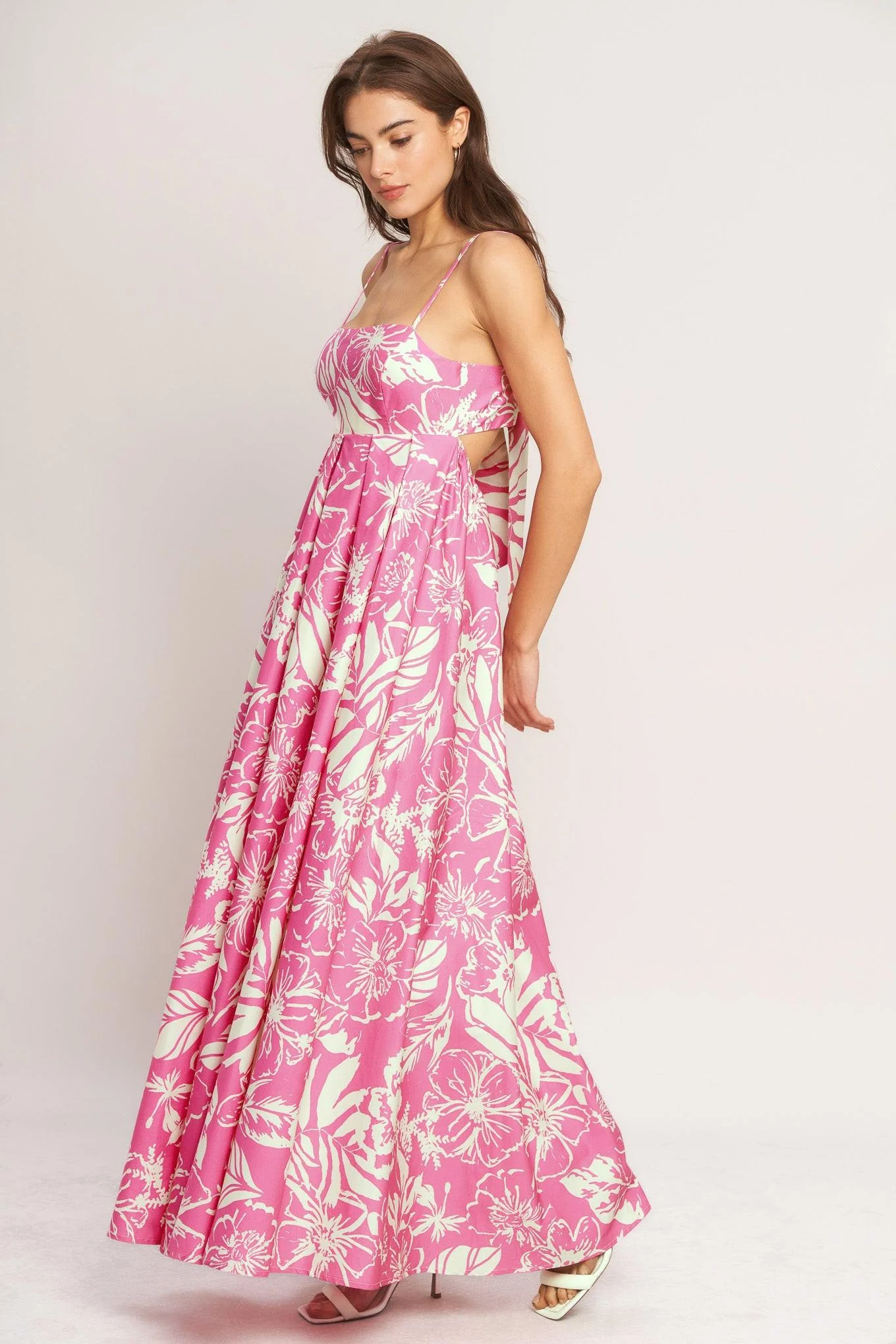 SUMMER HEAT FLORAL PINK MAXI DRESS - Image 3