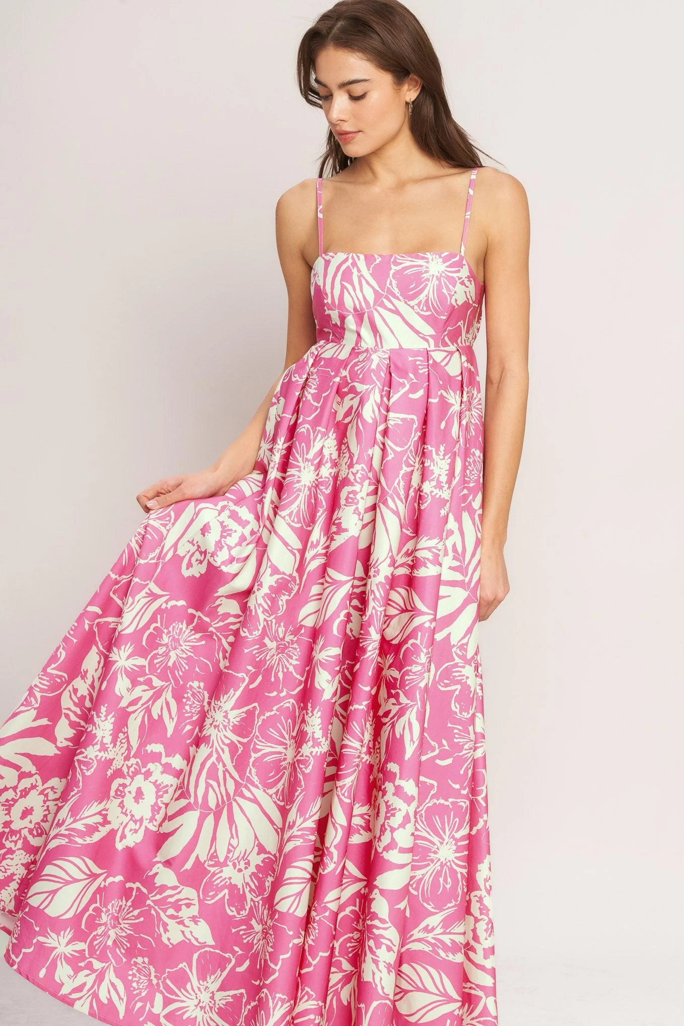 SUMMER HEAT FLORAL PINK MAXI DRESS - Image 5