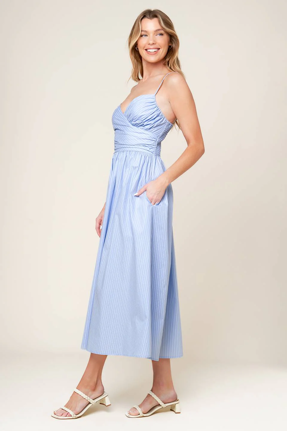 SUMMER INVITE - PASTEL BLUE MIDI DRESS - Image 4