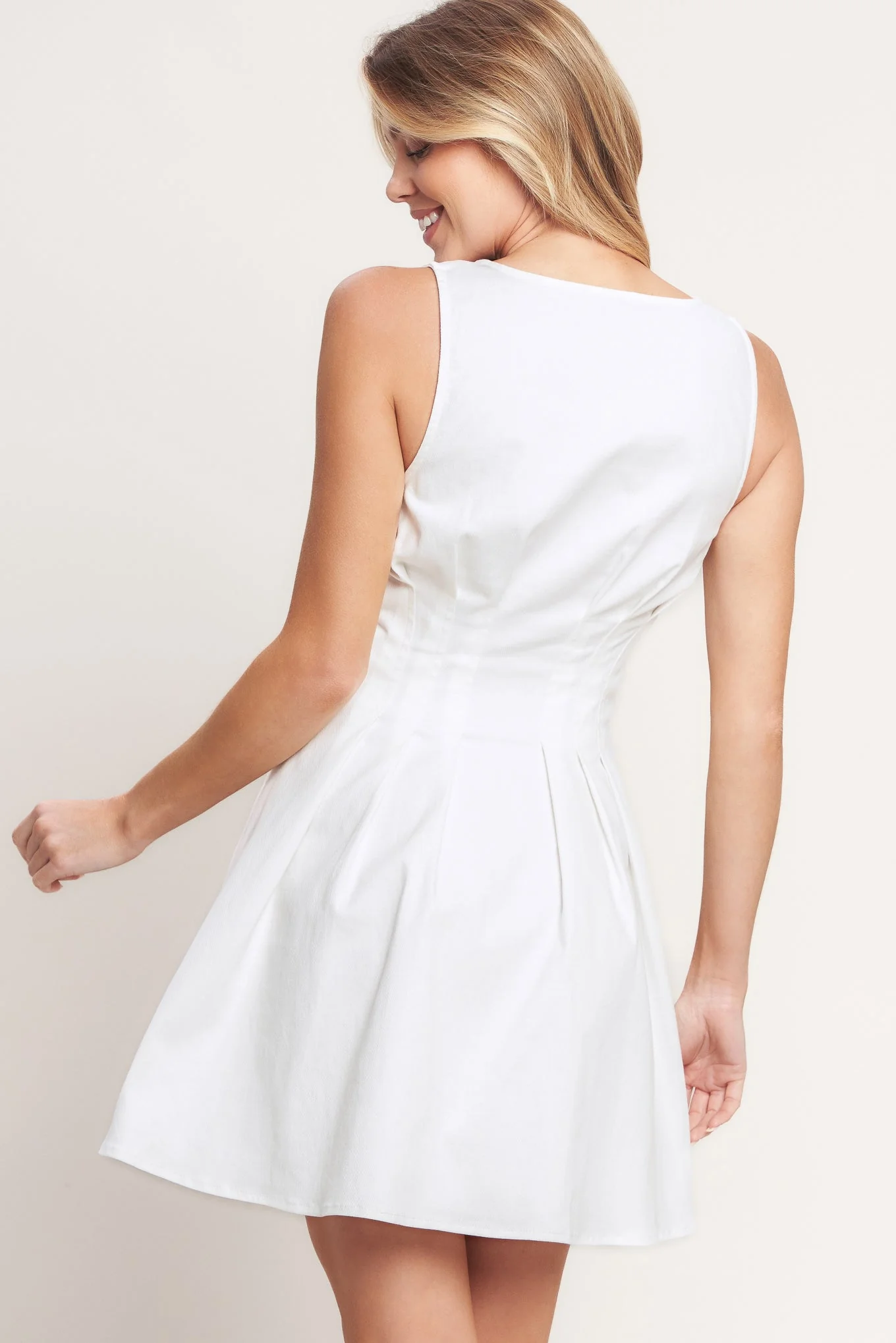 SUMMER PROMISE WHITE DENIM MINI DRESS - Image 2