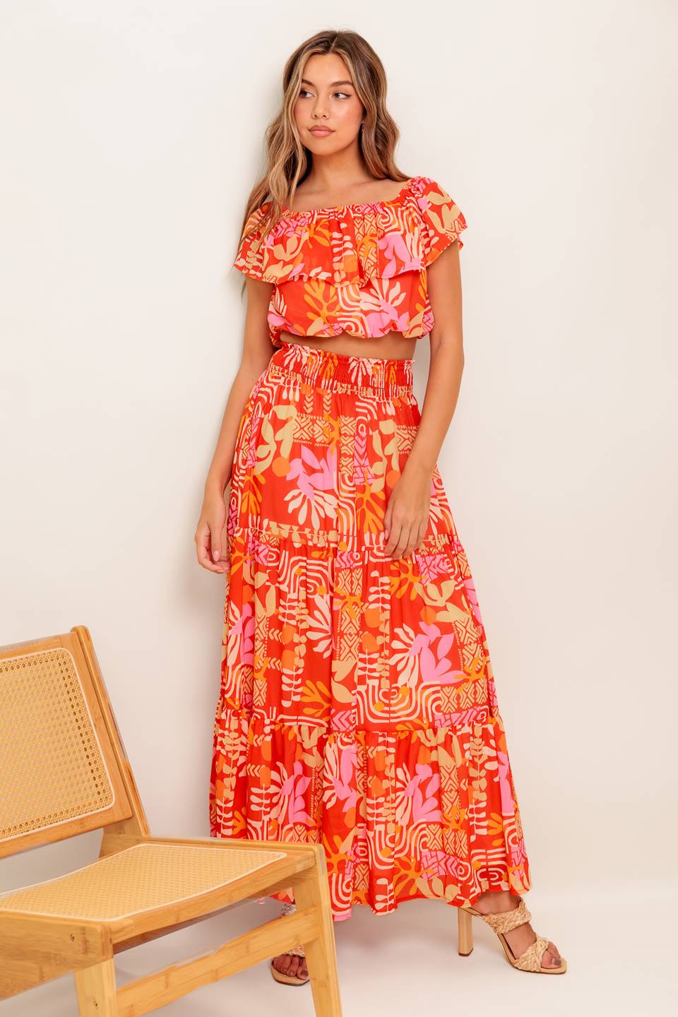 SUNBEAMS TOP & SKIRT SET - RED - Image 8